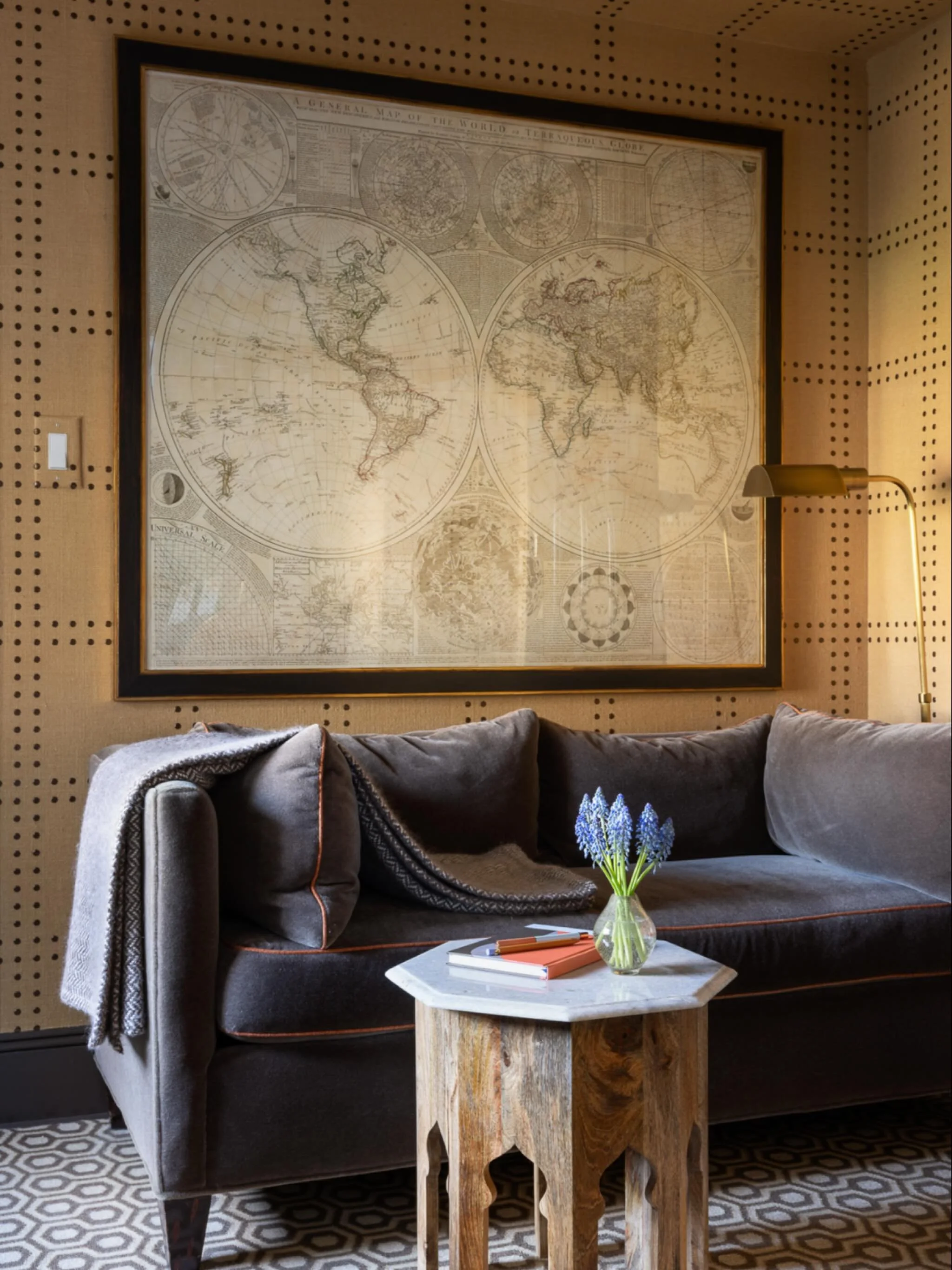 Autumn days call for rich textures and cozy corners. We love a velvet chocolate brown sofa. It sets the tone for warmth and quiet sophistication. 

@jenniferkilgallendesign 

#jenniferkilgallendesign #interiordesign #timelessstyle #study #njdesign  #