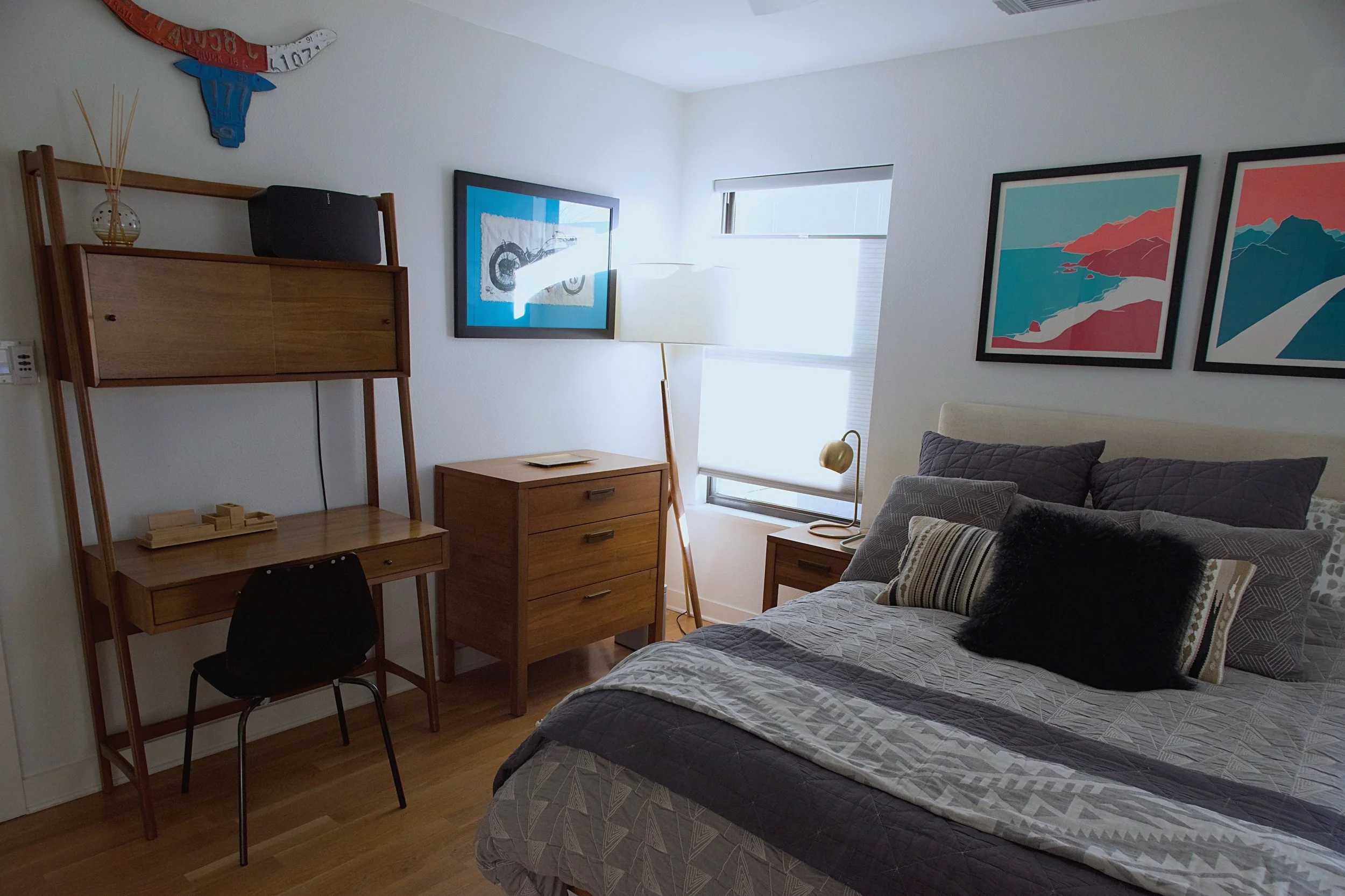 1st Floor Bedroom with Desk and Ensuite Bathroom.