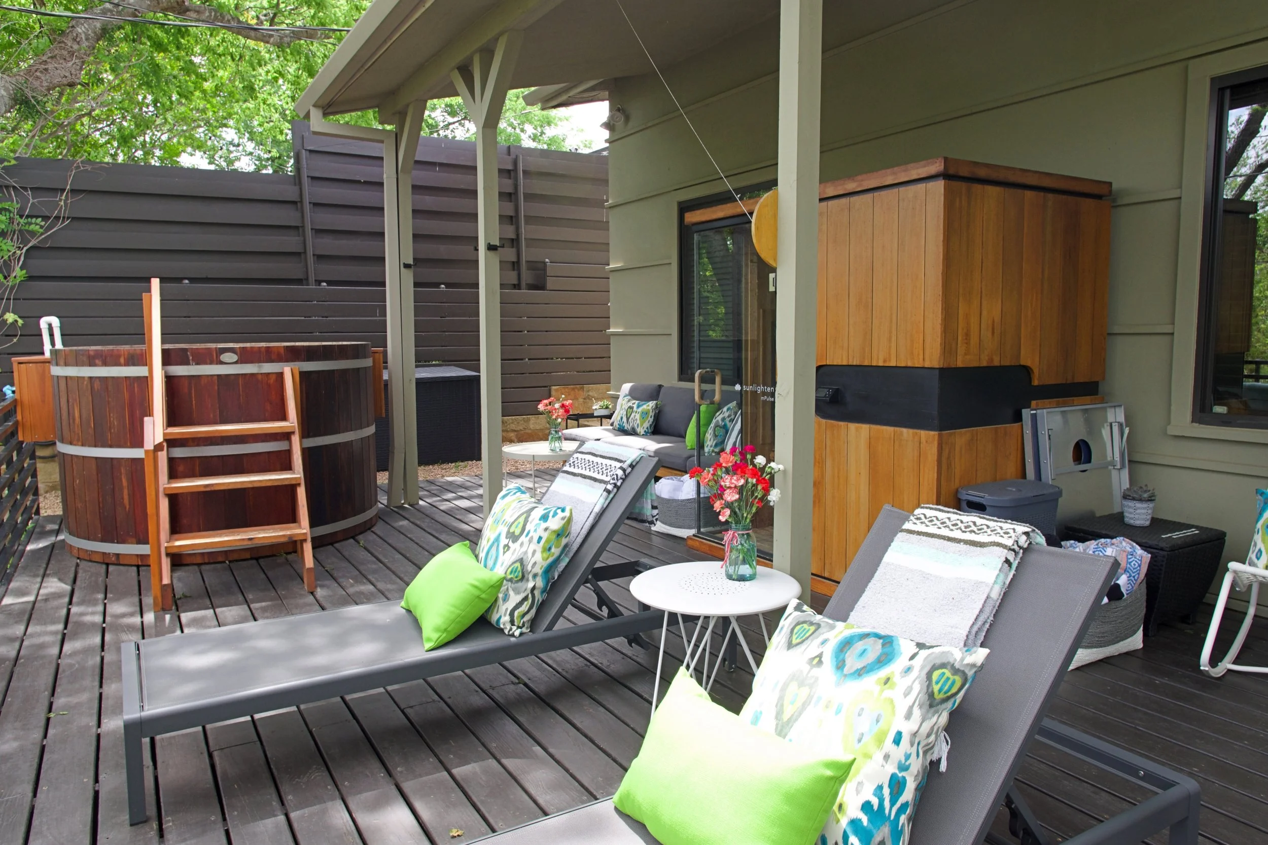 Infared Sauna and Cedar Hot Tub.