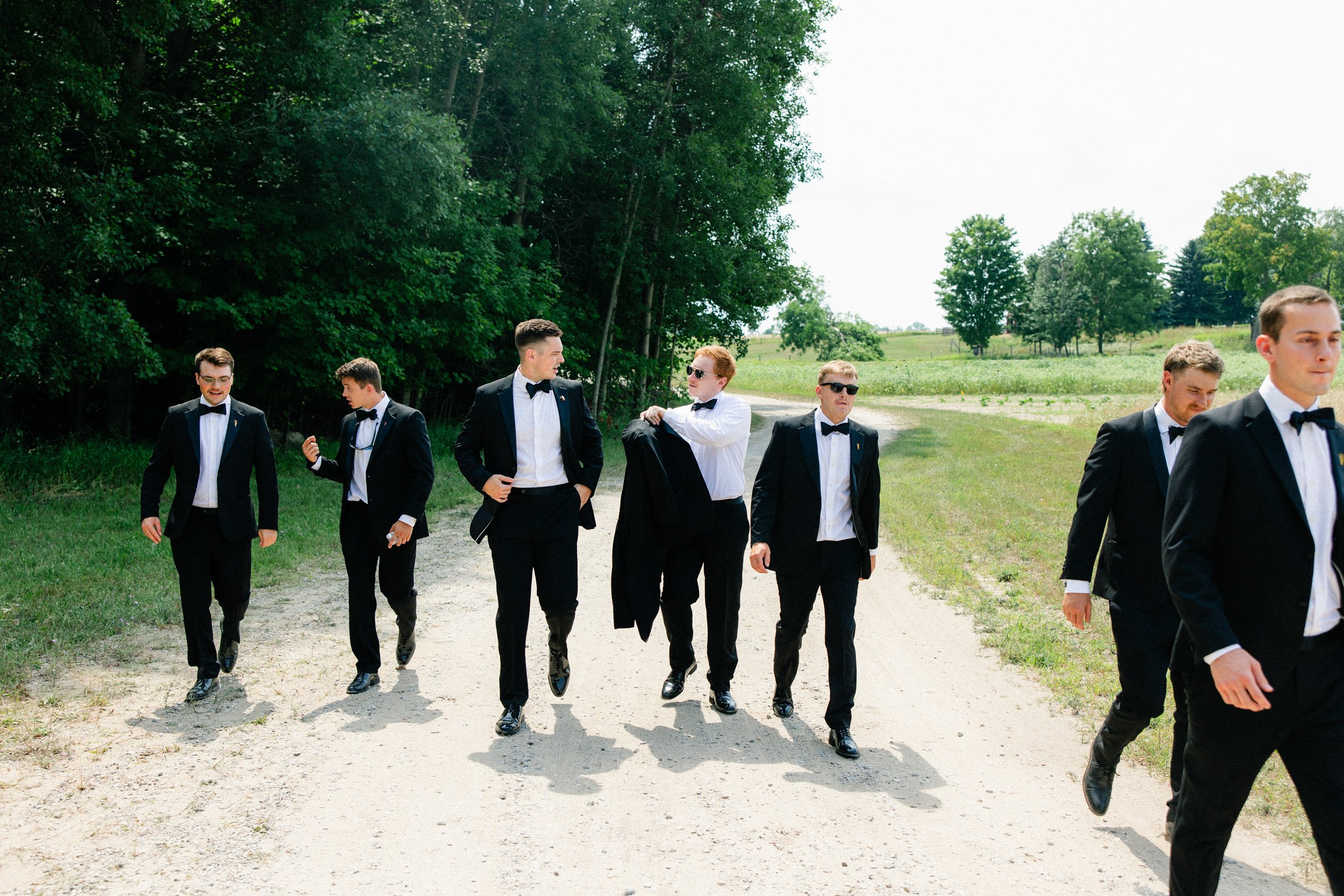 Groomsmen walking