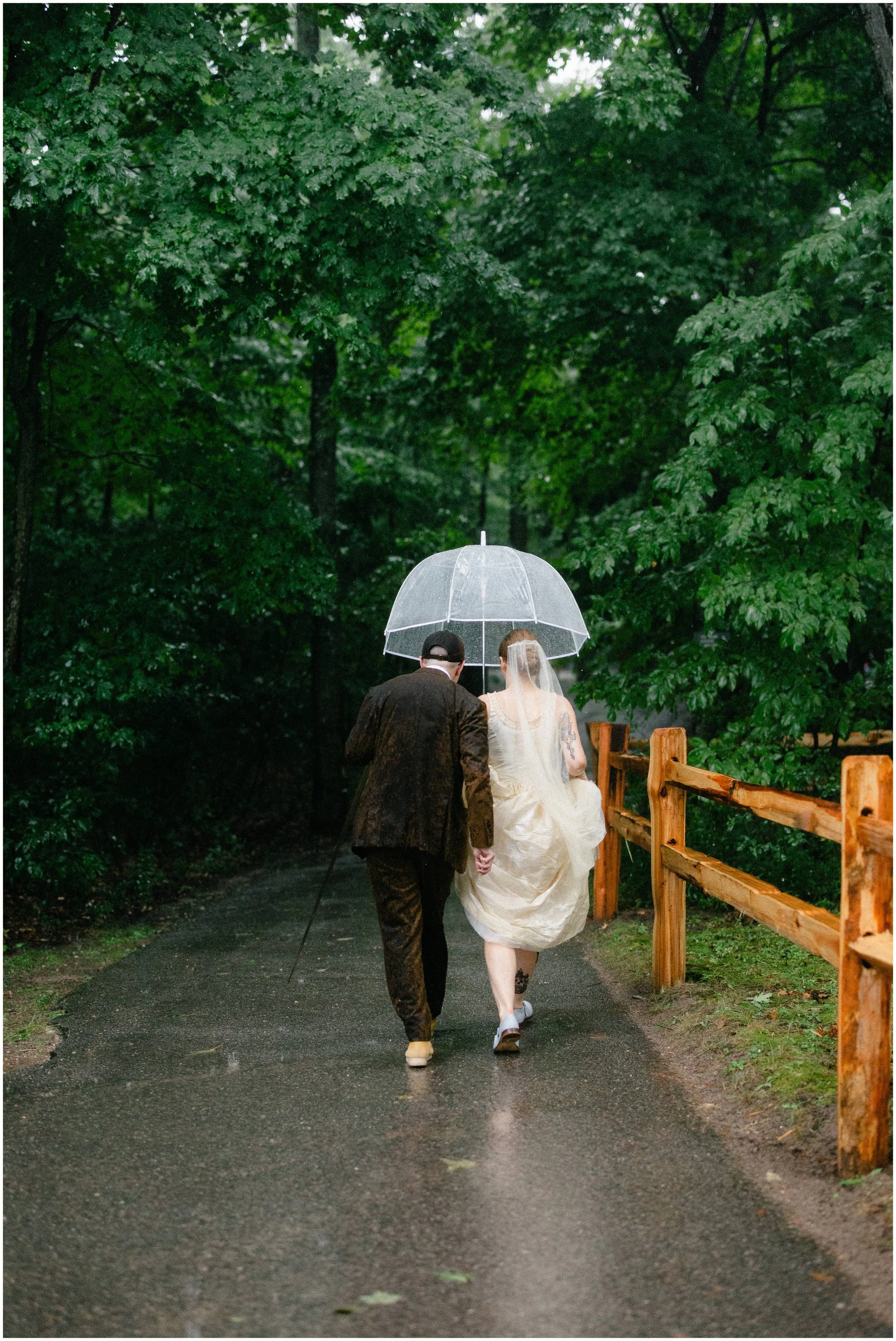 Rainy Bride and Groom Portraits
