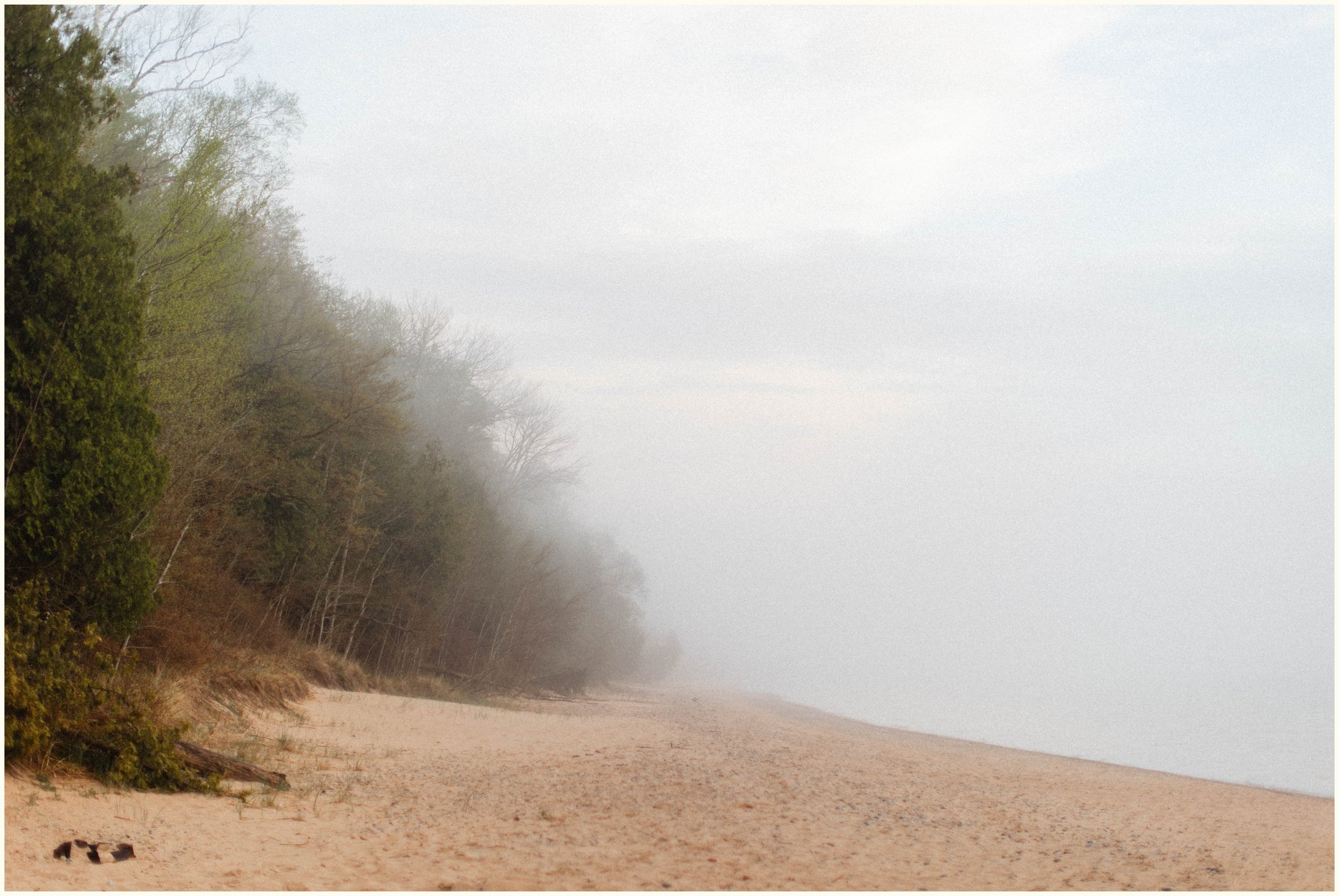 Port Oneida beach in the fog
