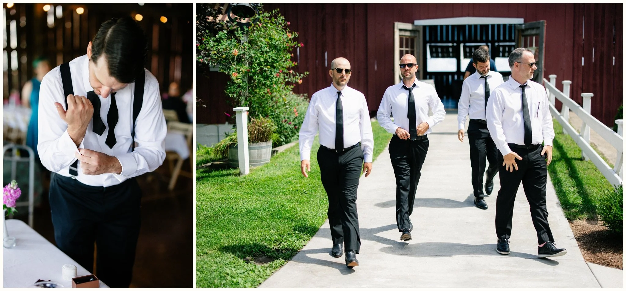 Groom and Groomsmen Getting Ready