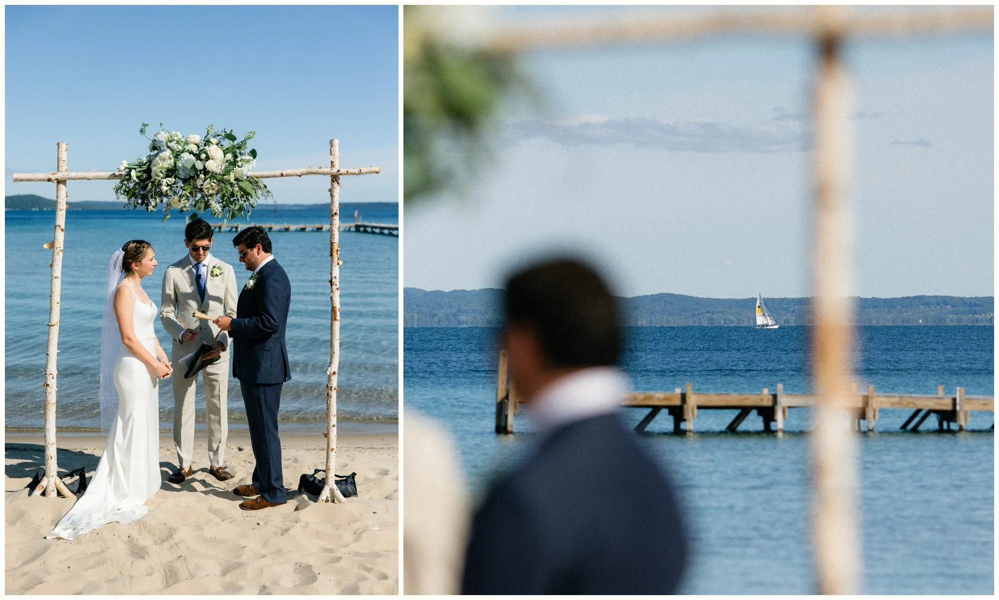 michigan beach wedding ceremony