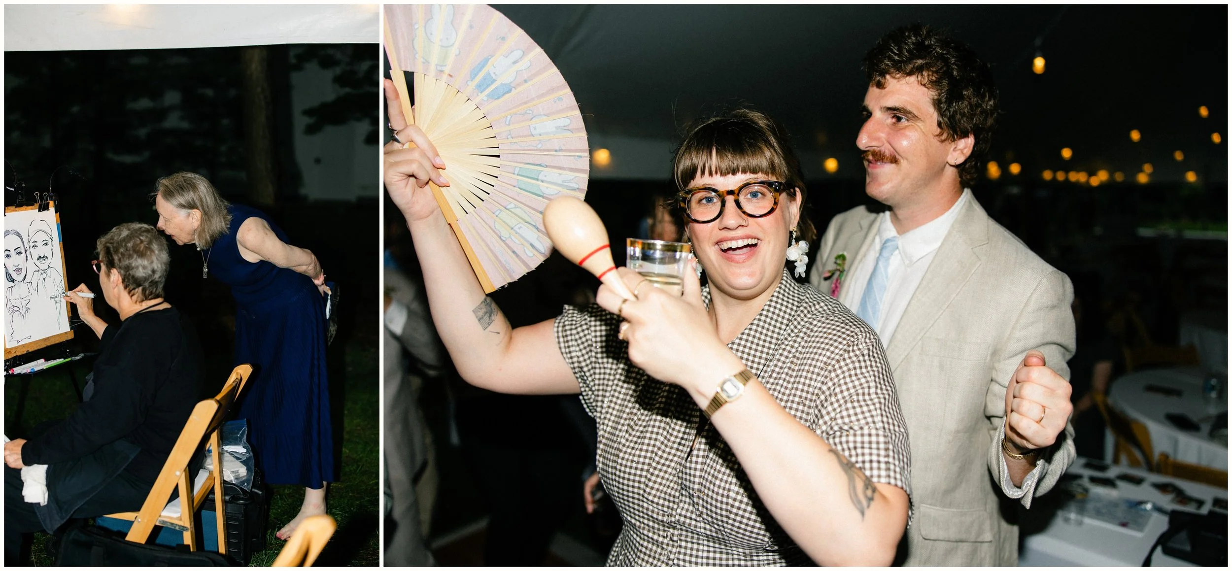 candid wedding reception guests