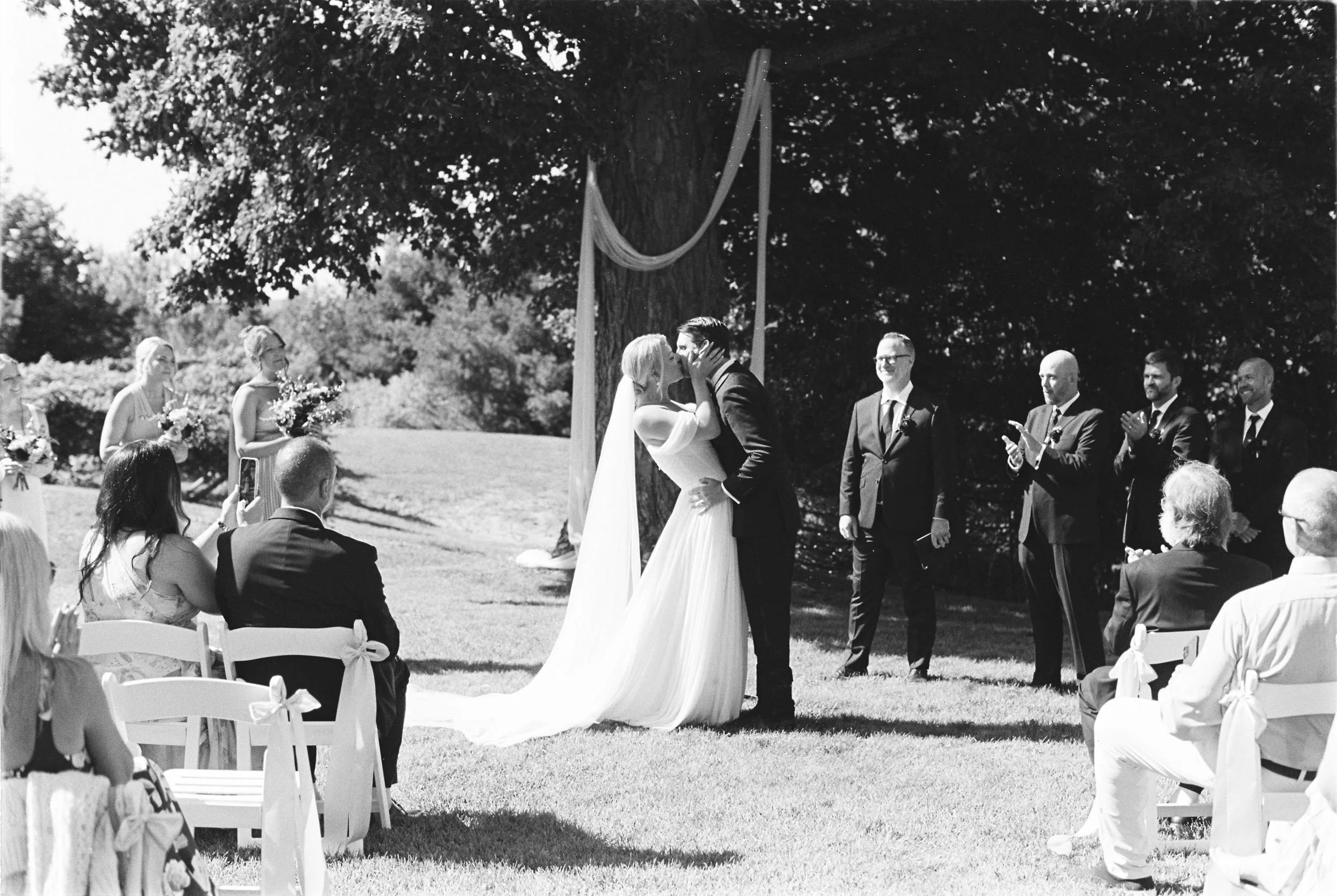 David and Christiana Wedding kiss on film