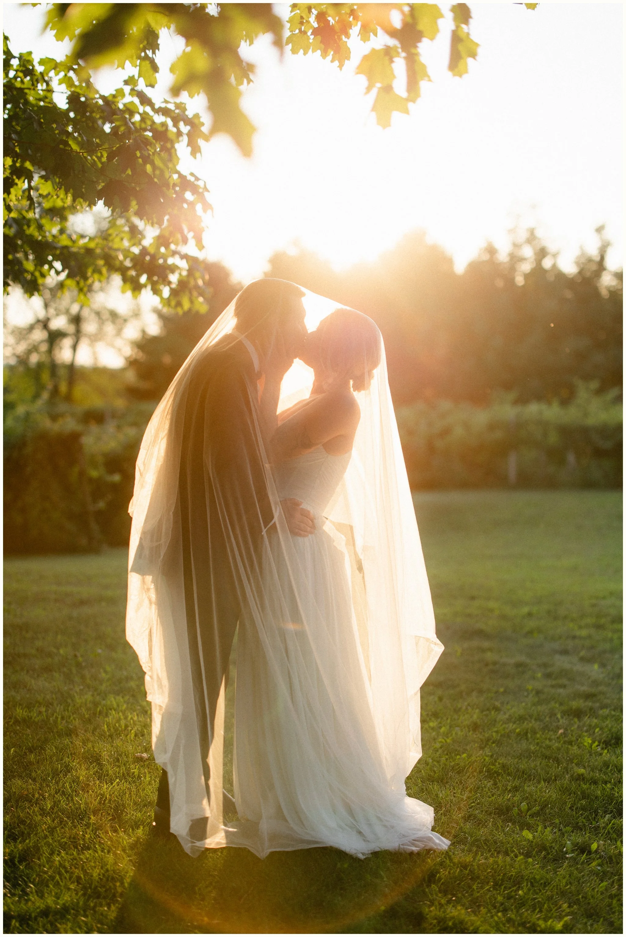 sunset wedding portraits