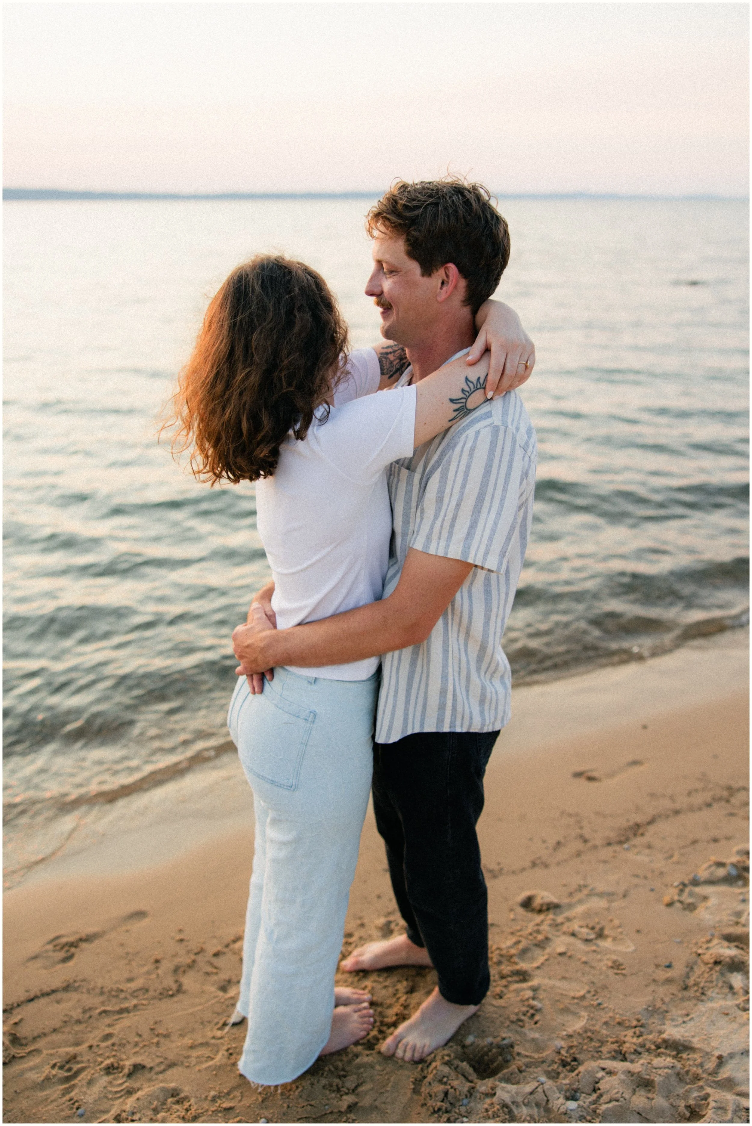 lake michigan engagement photos