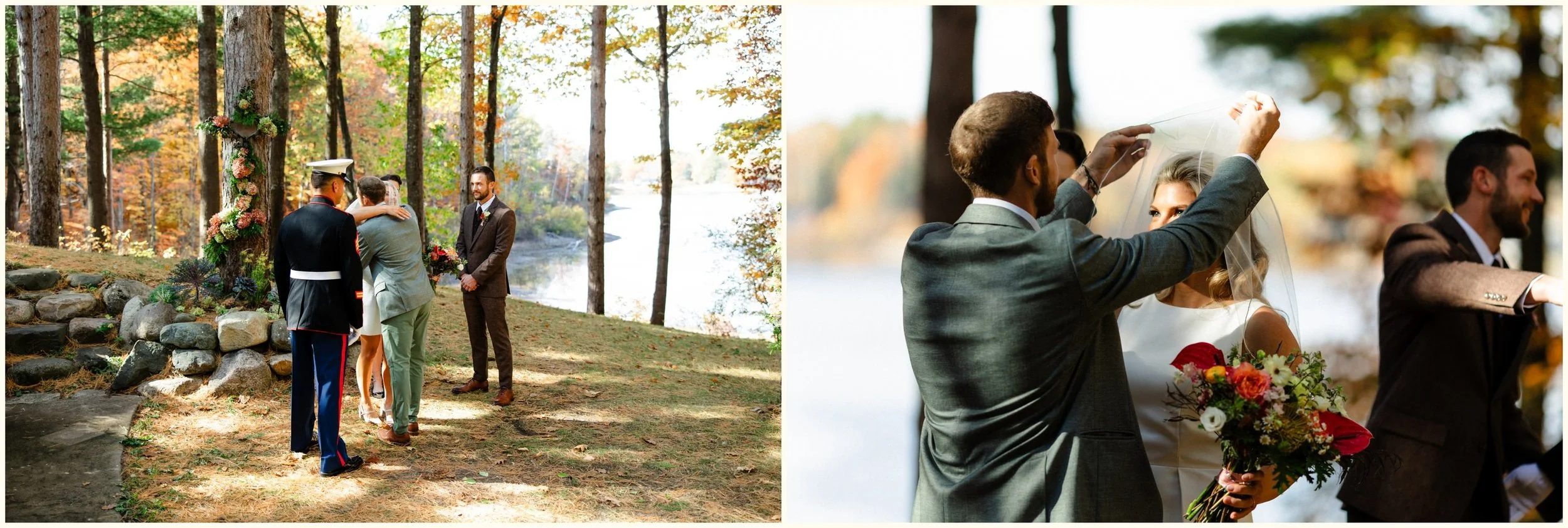 northern michigan fall wedding ceremony