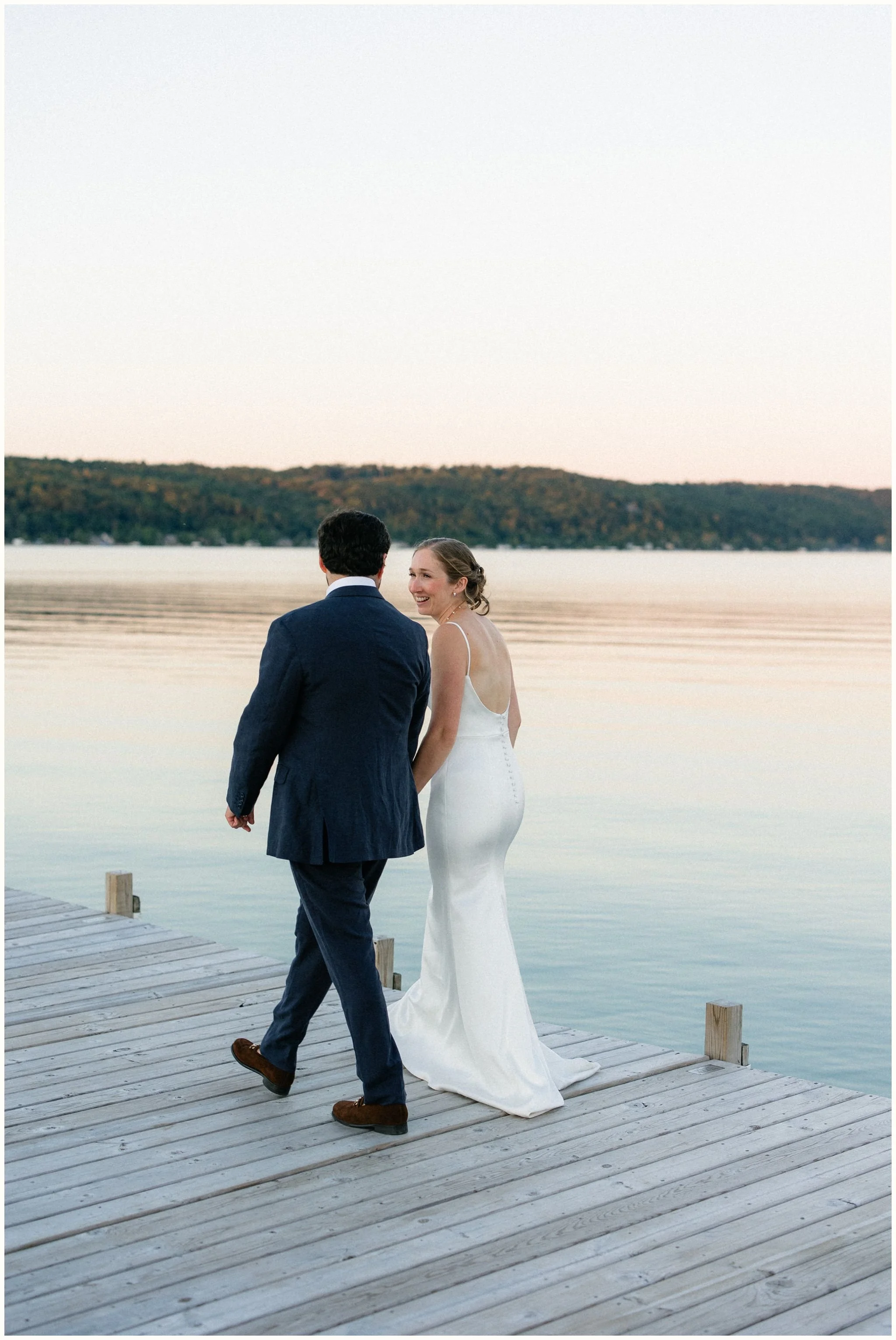 bride and groom golden hour portraits
