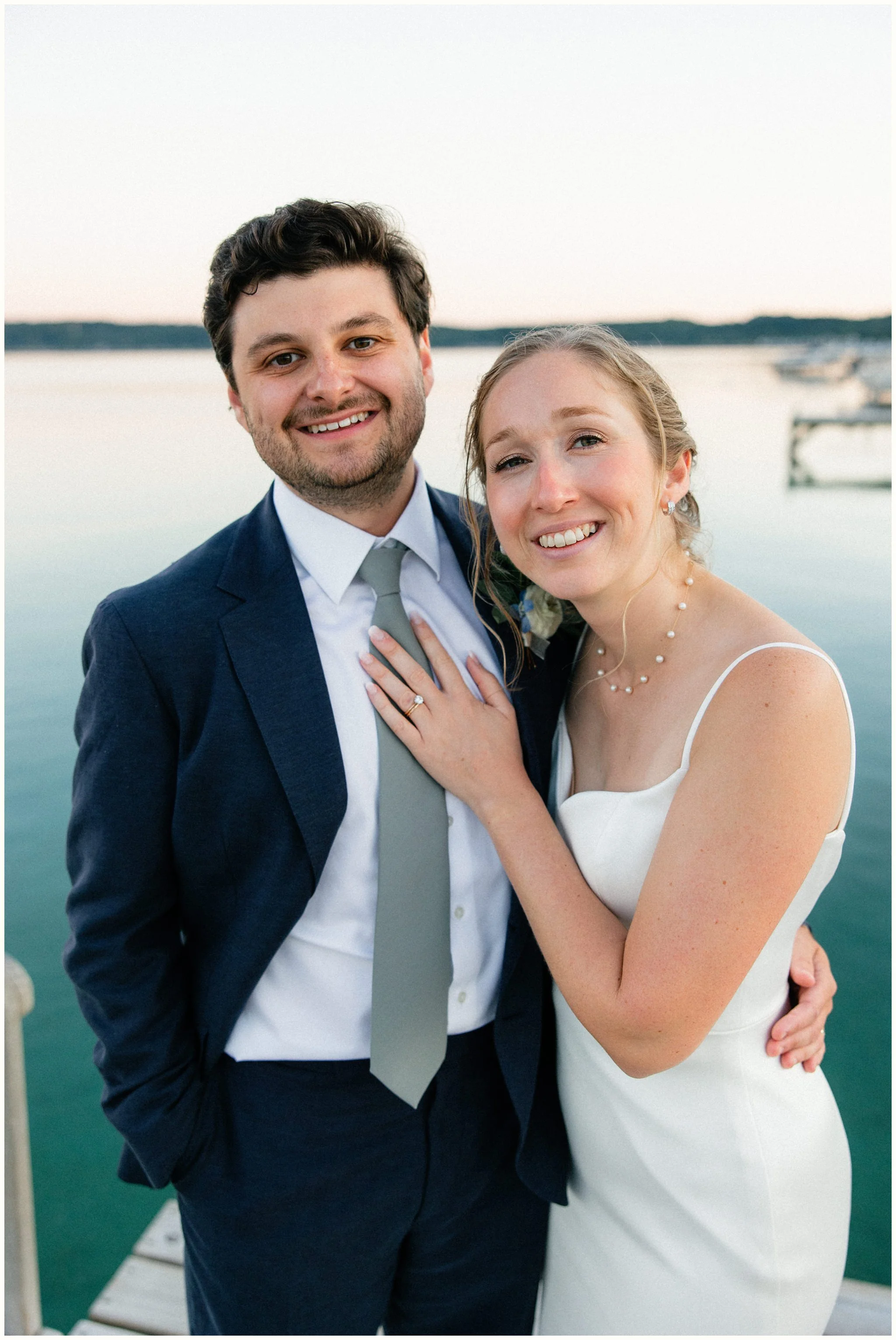 joyful bride and groom portraits