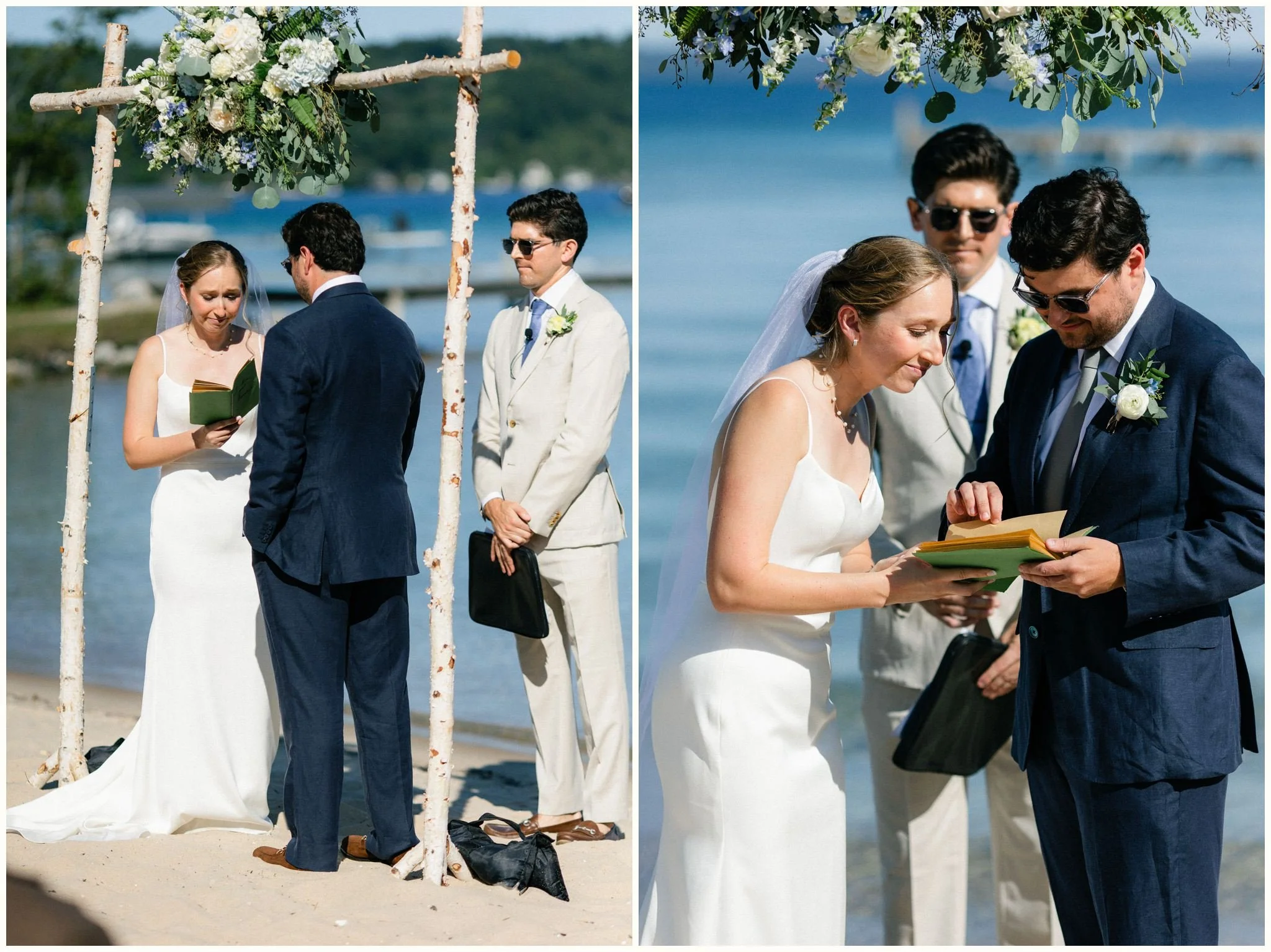 northern michigan beach wedding ceremony