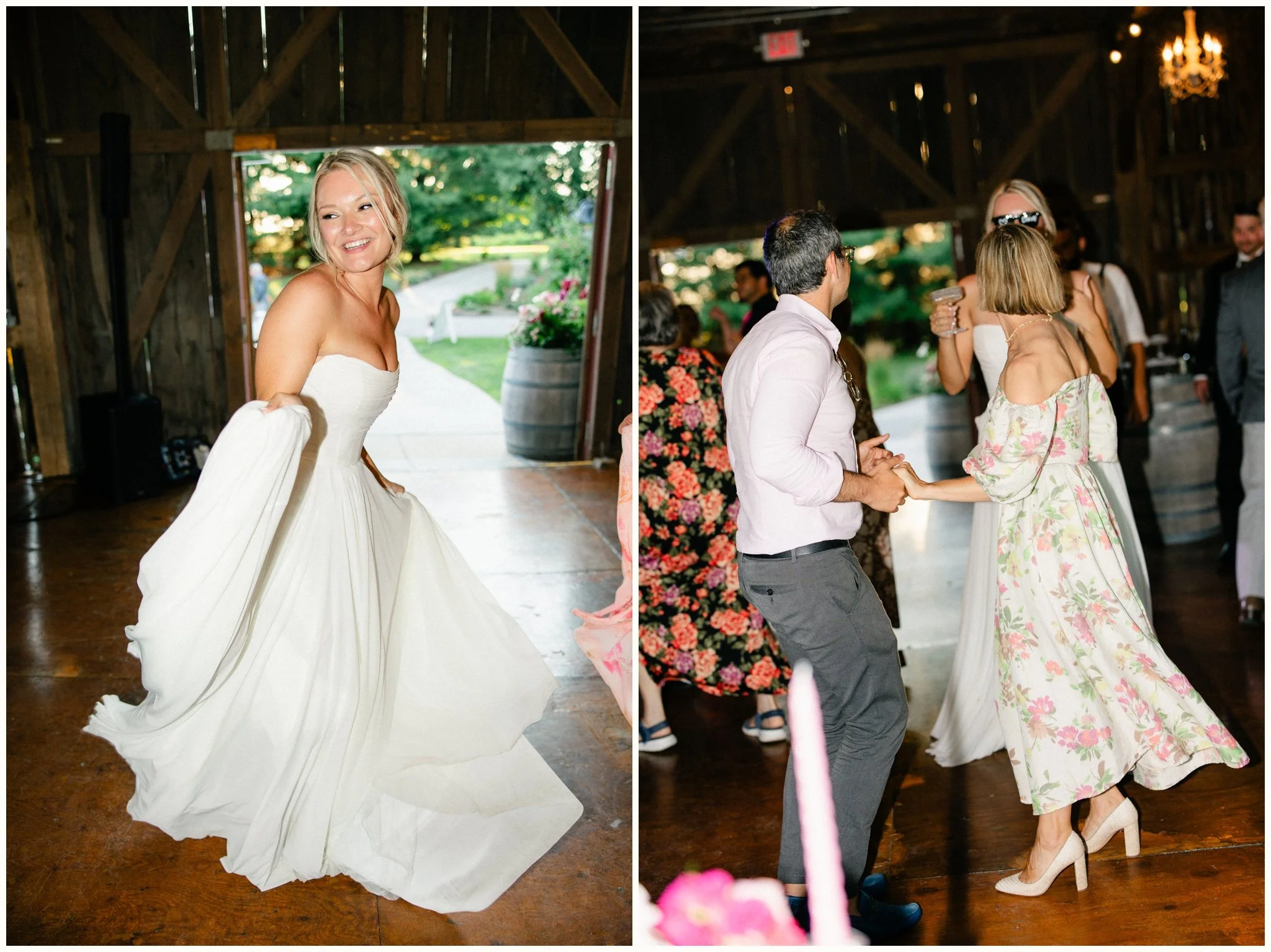 joyful dancing wedding photos
