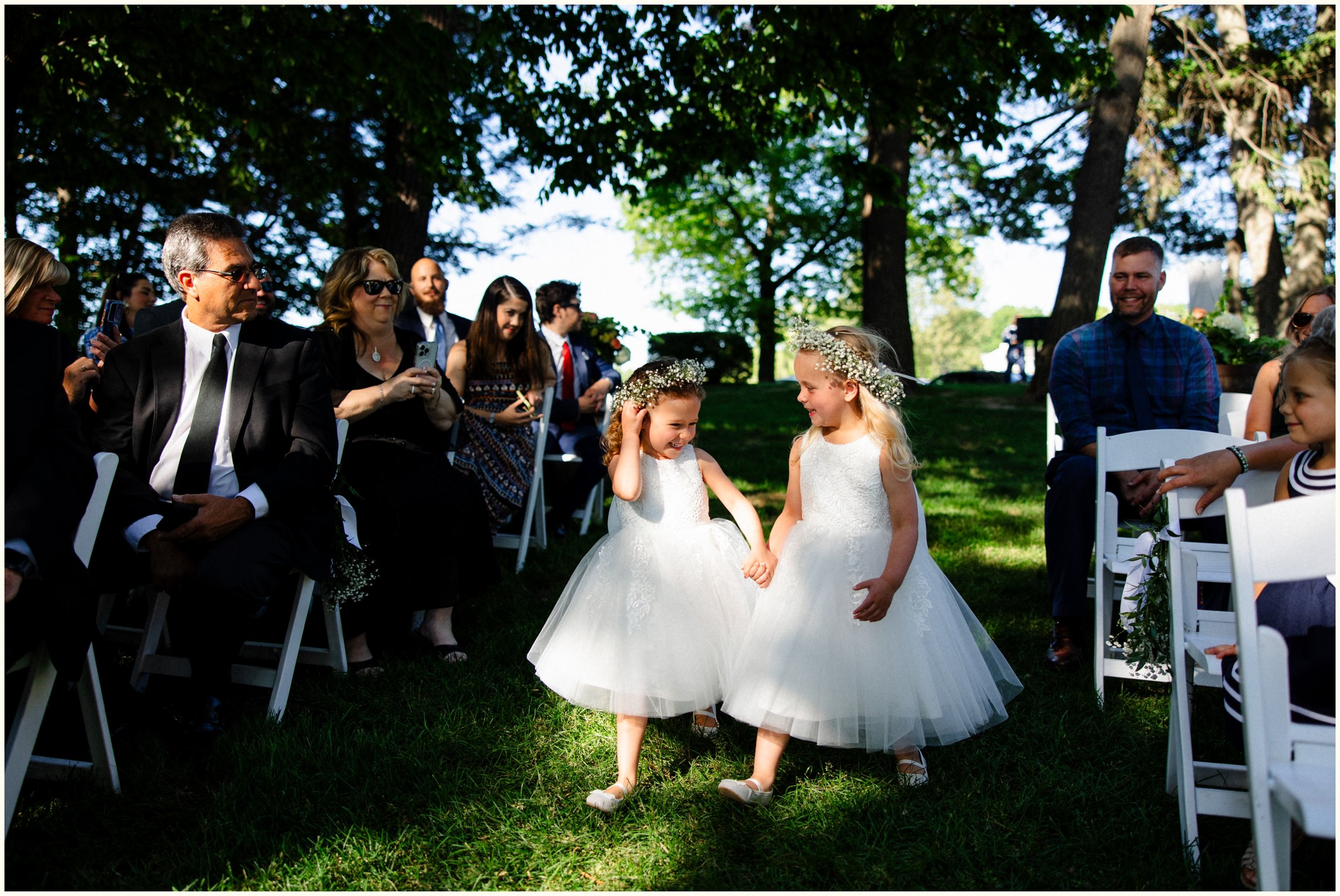 candid northern michigan wedding ceremony