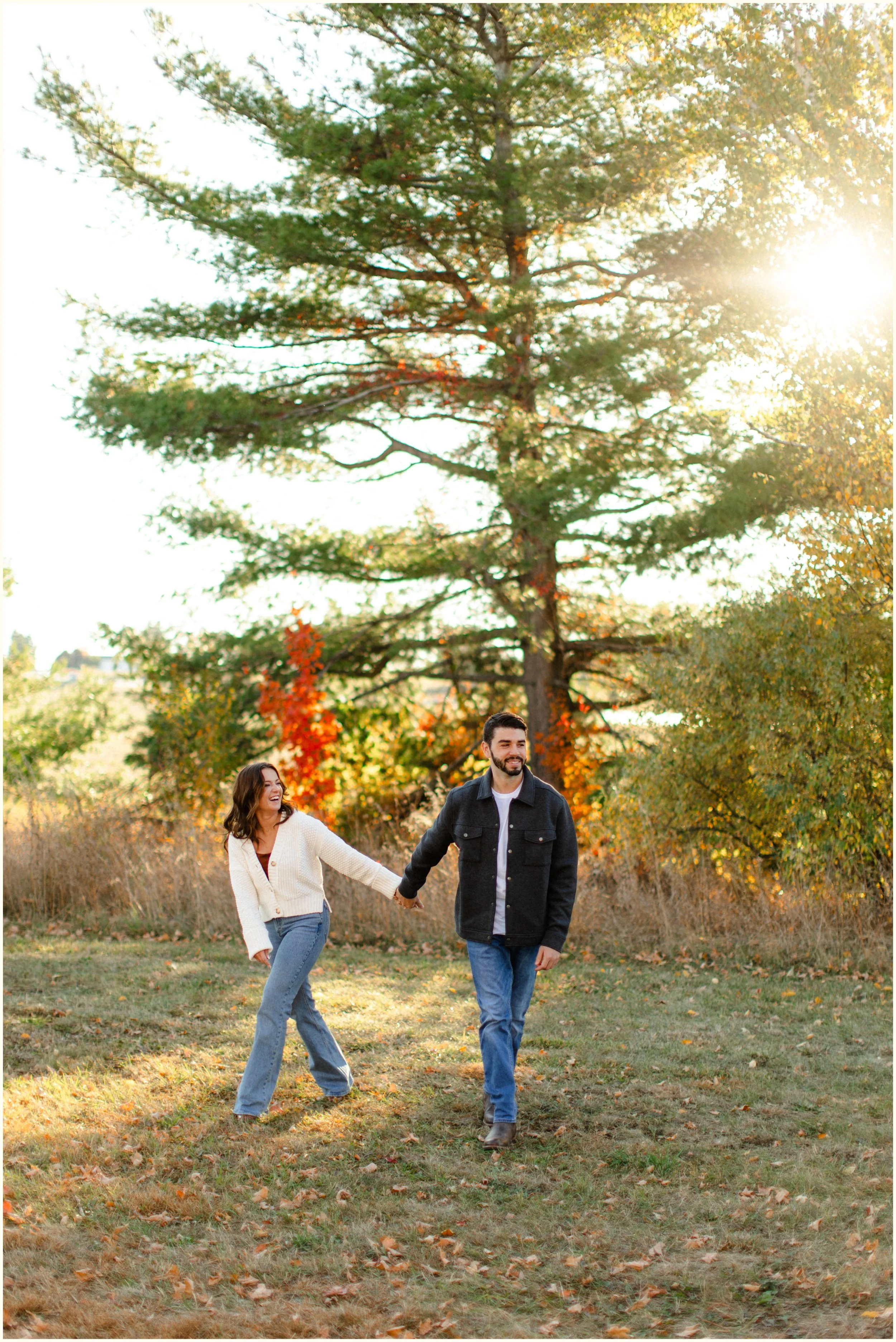 northern michigan fall engagement session