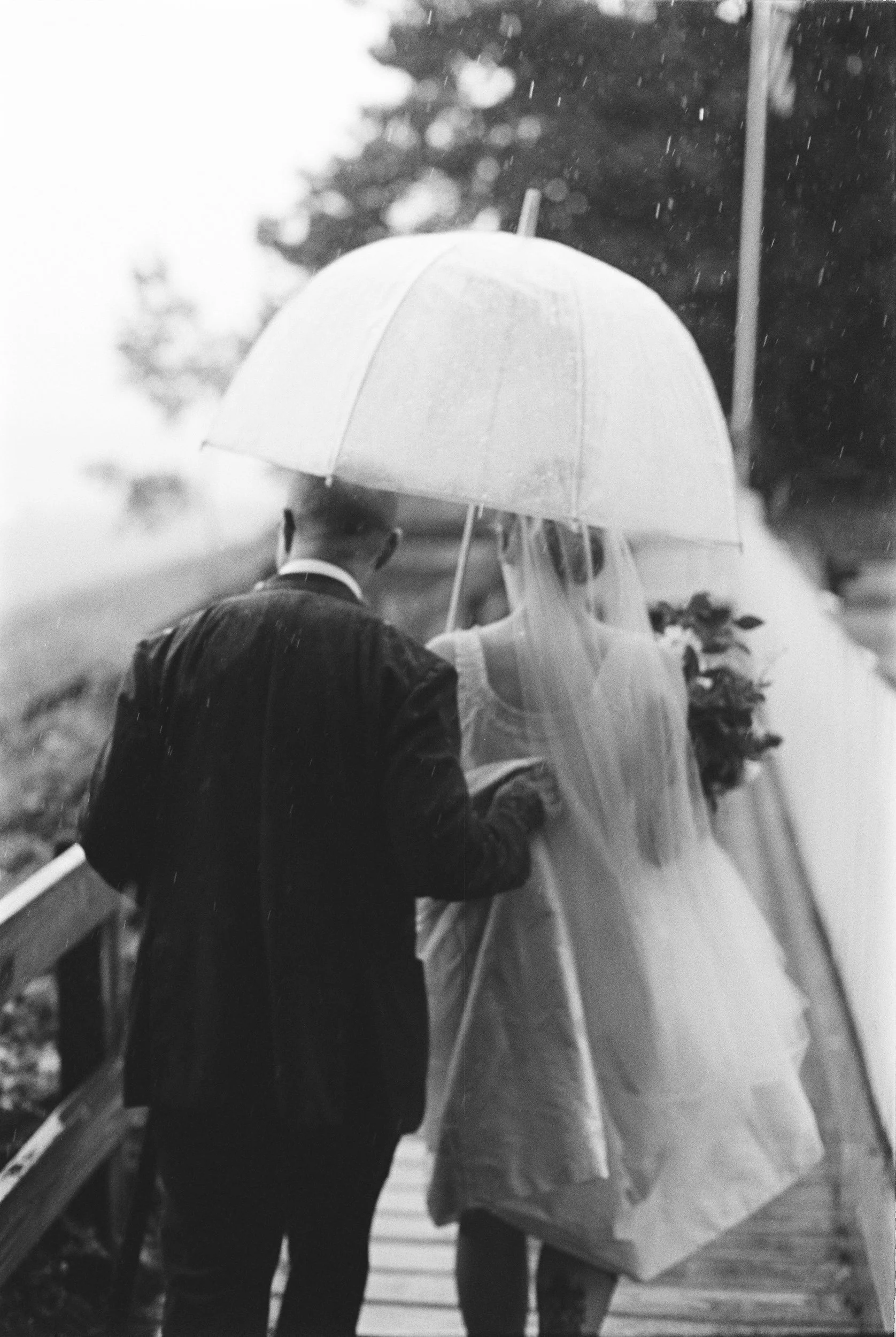 Rainy Wedding Portraits on film