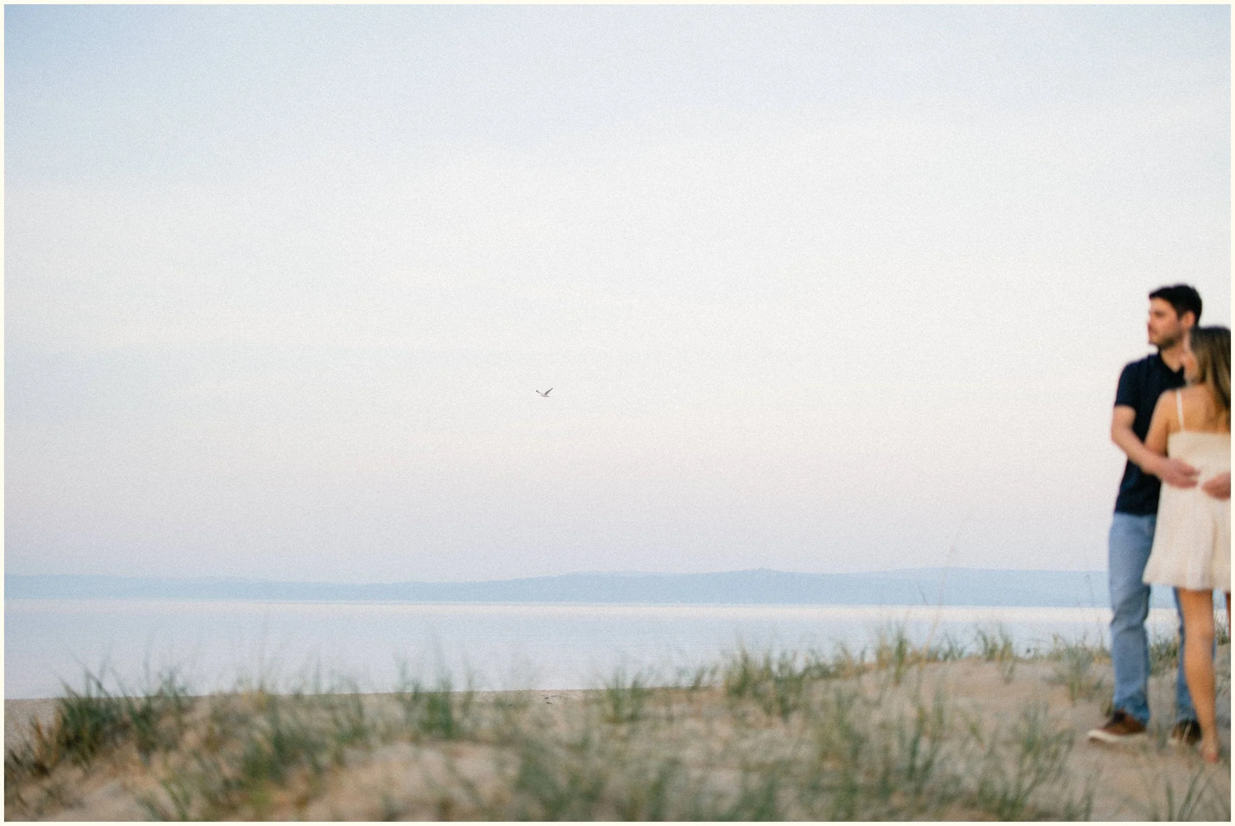 lake michigan engagement session