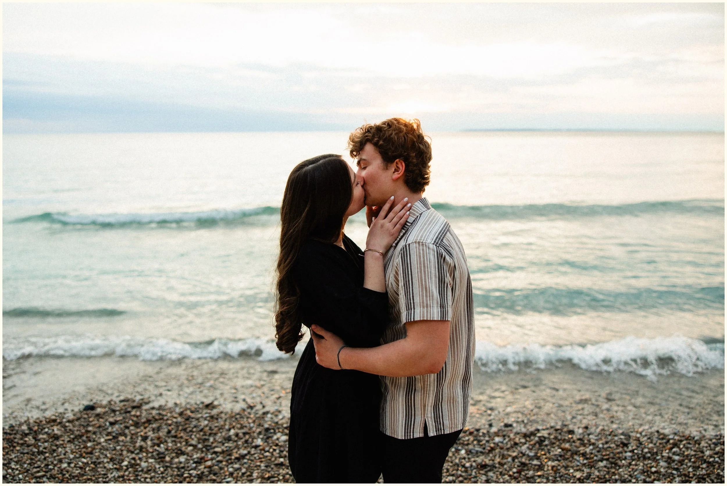 lake michigan engagement session