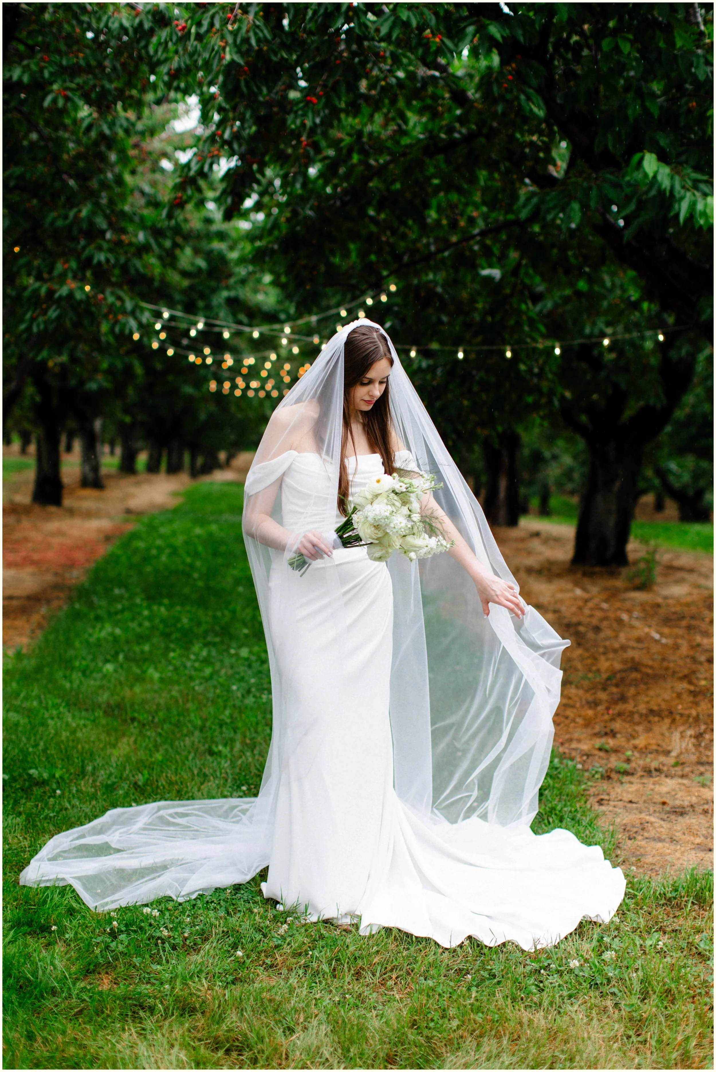 bridal portraits long veil