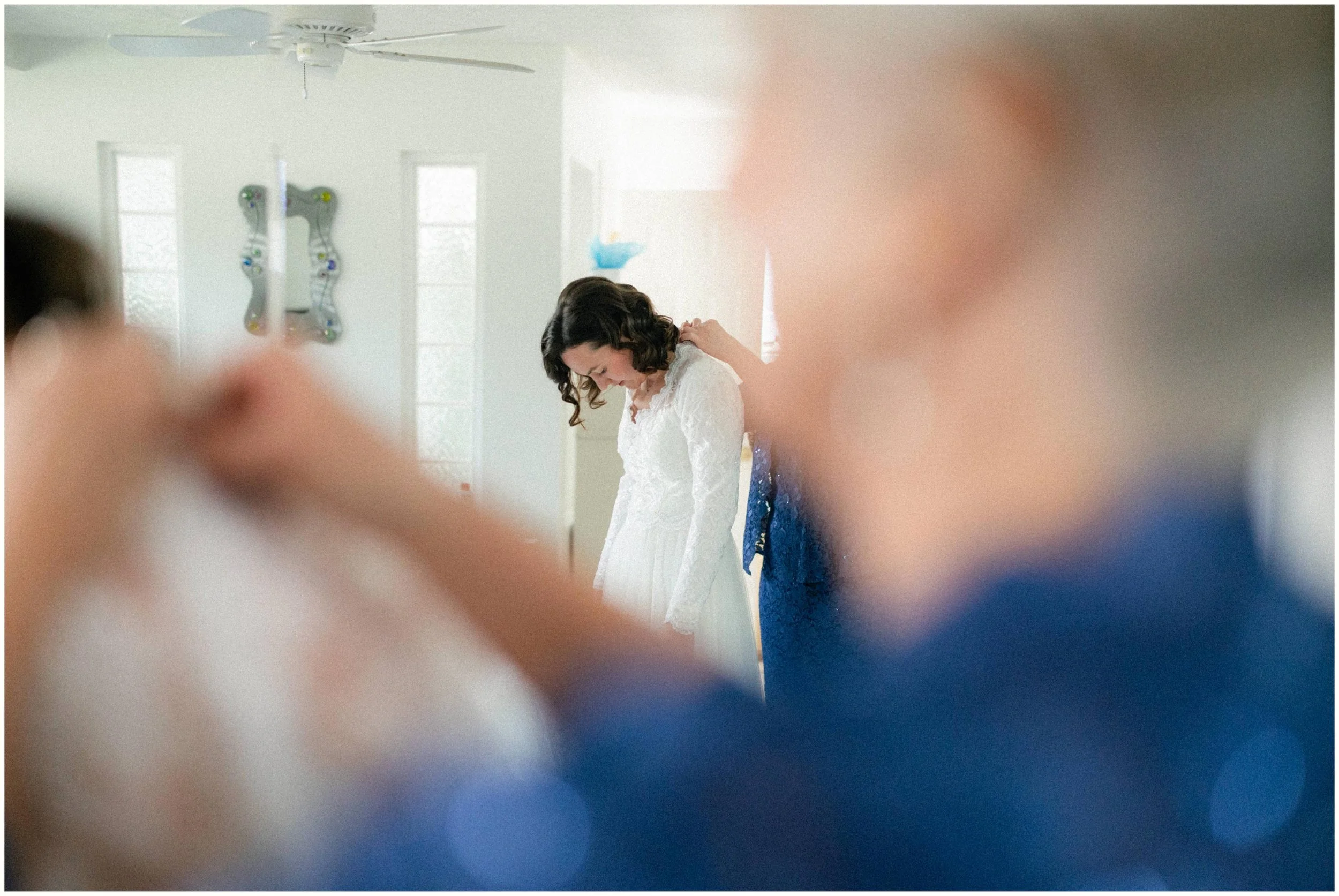 emotinonal getting ready moment bride