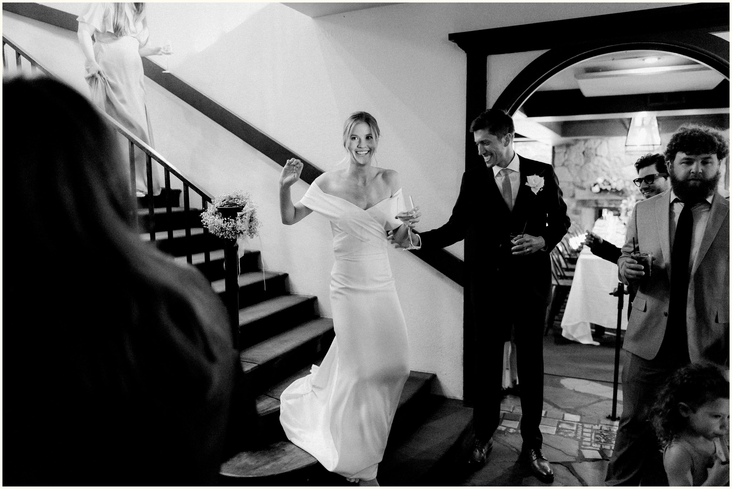 candid northern michigan wedding reception