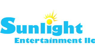 Sunlight Entertainment LLC logo with yellow sun above the 'i' in 'Sunlight' and blue text.