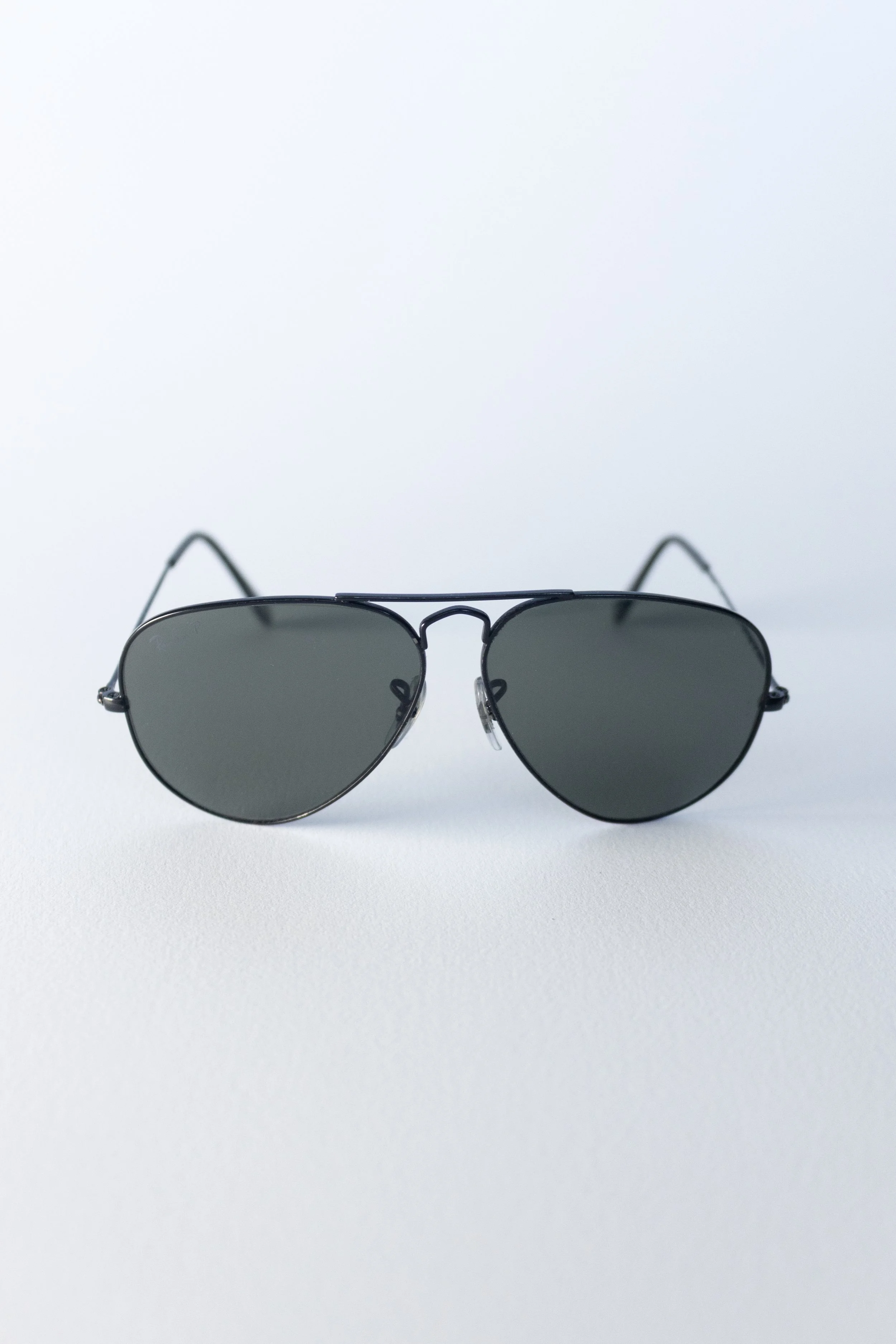 Ray Ban Aviator Polarized Sunglasses Black front