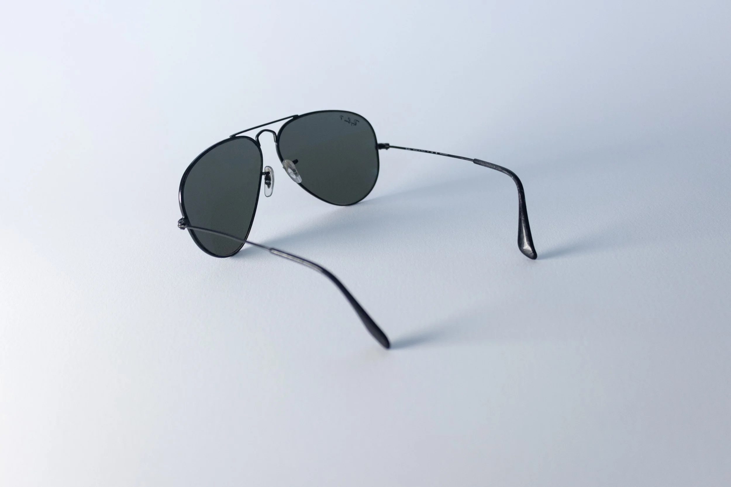 Ray Ban Aviator Polarized Sunglasses Black back view
