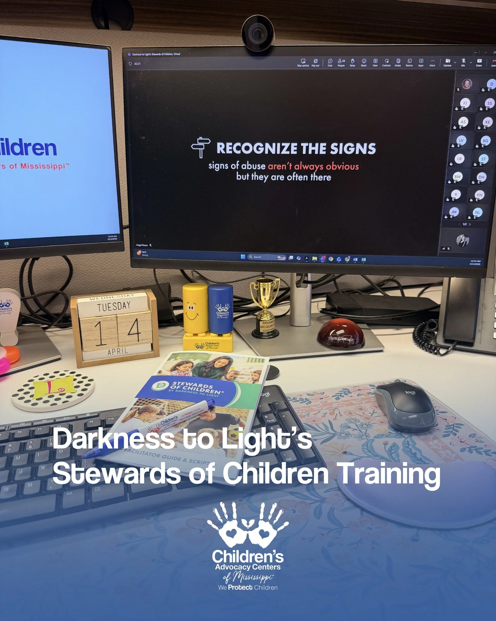 Photos from today's Darkness to Light's Stewards of Children virtual training --> If you missed the training today, make sure to reserve your spot for the upcoming FREE training on June 4th! Comment below or DM us for more information.😊
-
#weprot