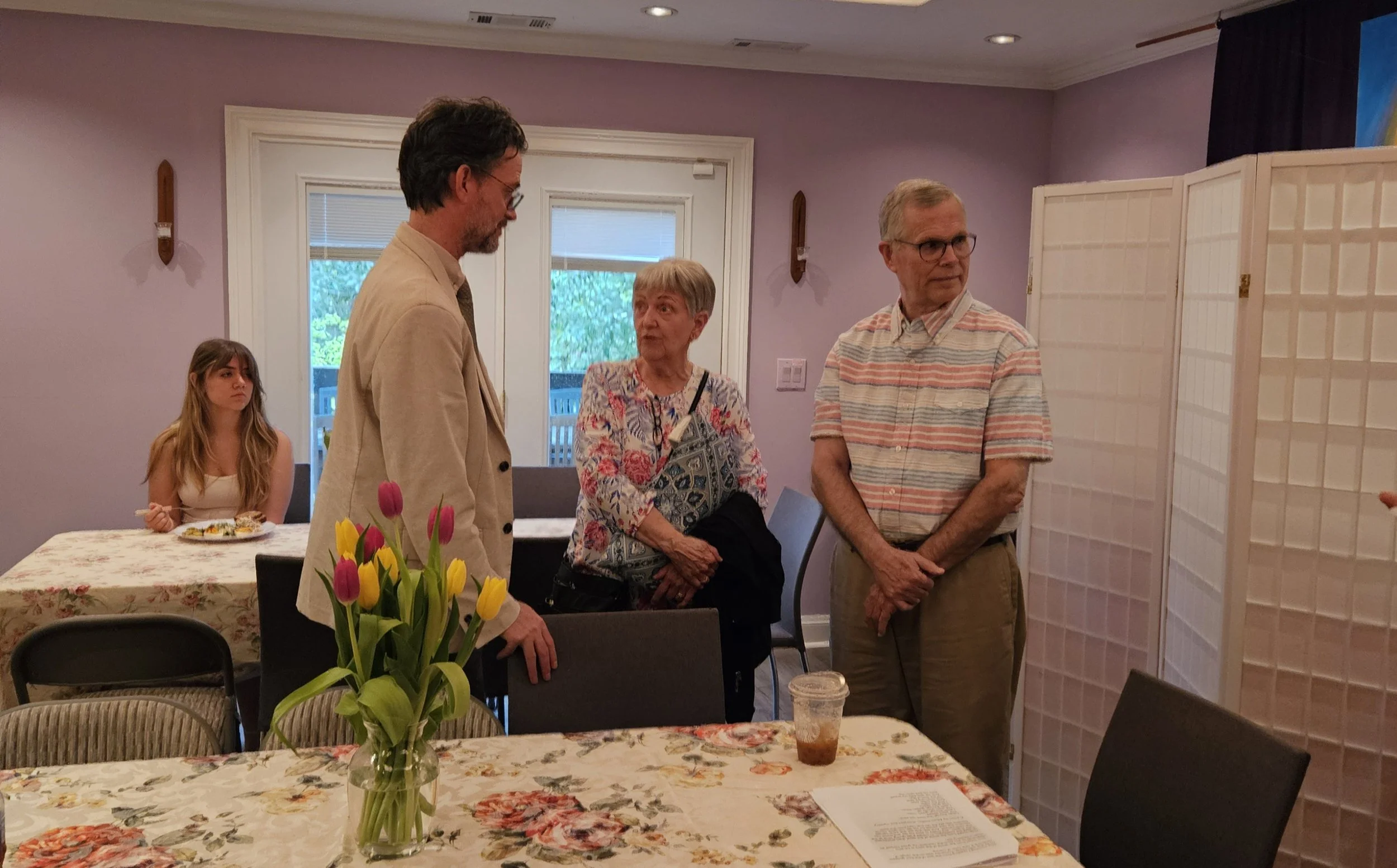 There were grown-up participants as well--Rev. Patrick with Judith and Russell, and Jaquie in the background