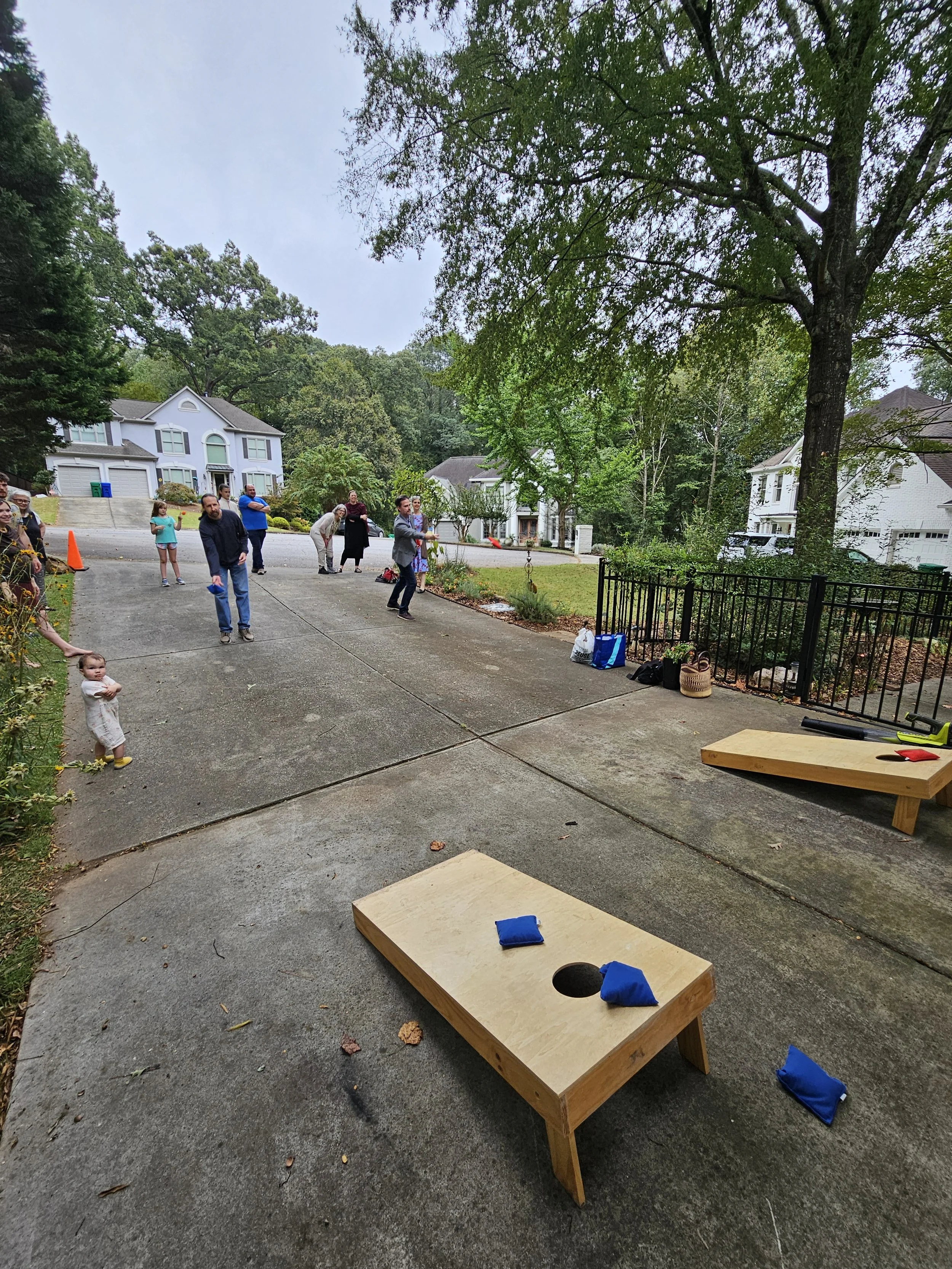 The aim challenge: Corn hole!