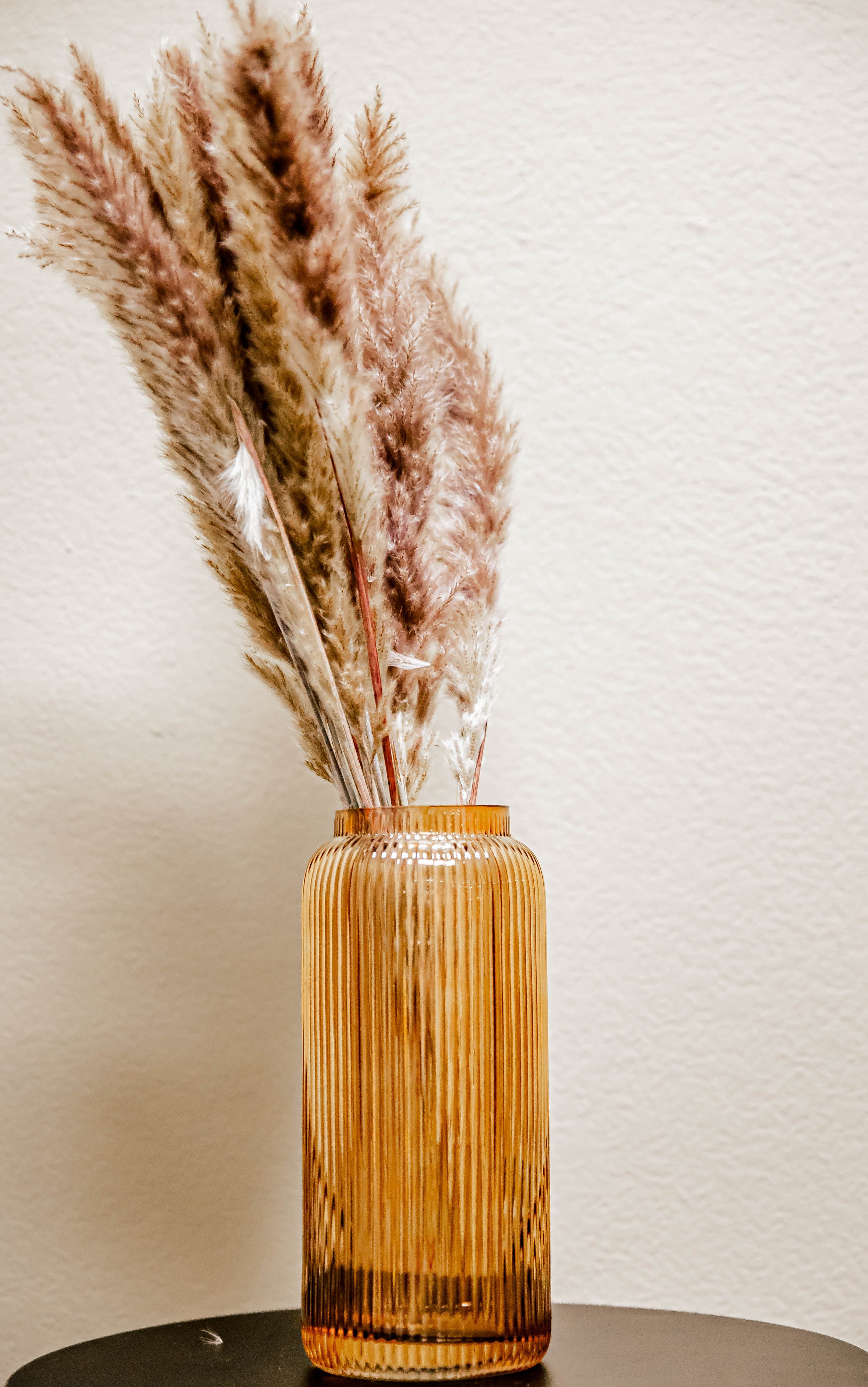 Light Ember Ribbed Large Vase $5.00