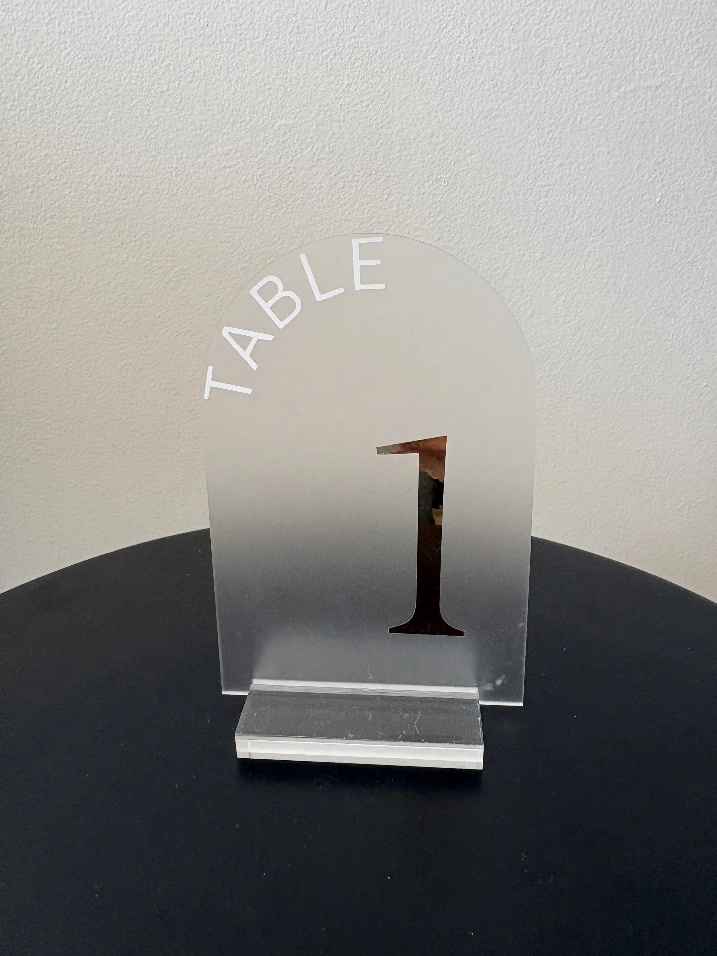 Frosted Acrylic w/Gold Table Number $1.00ea