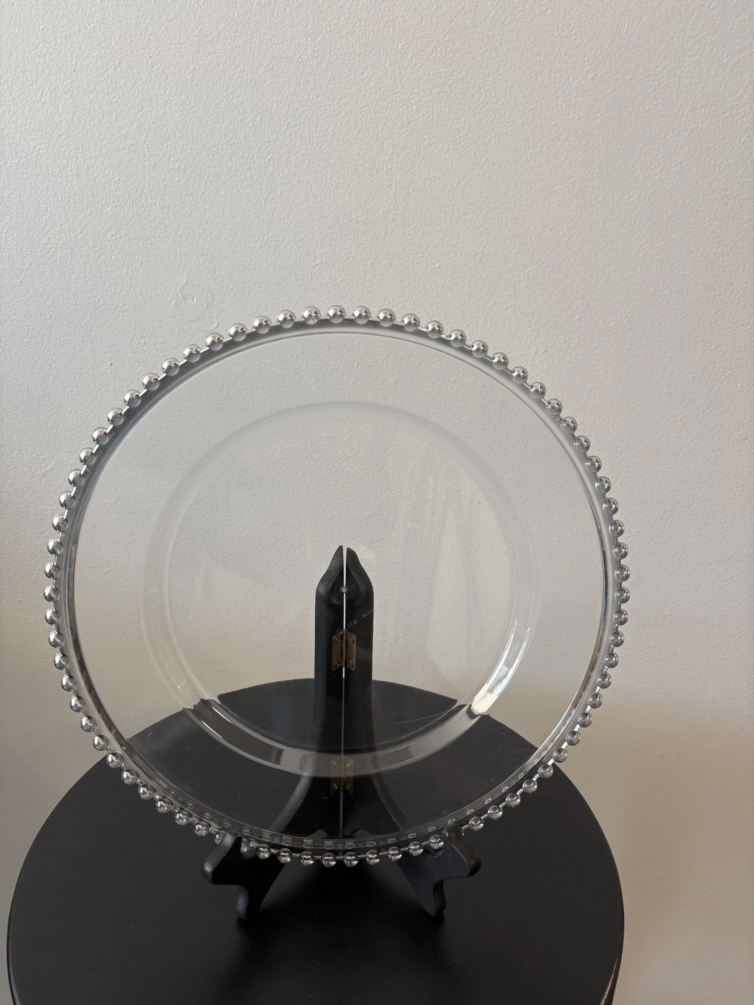 Silver Beaded Acrylic Charger $1.50