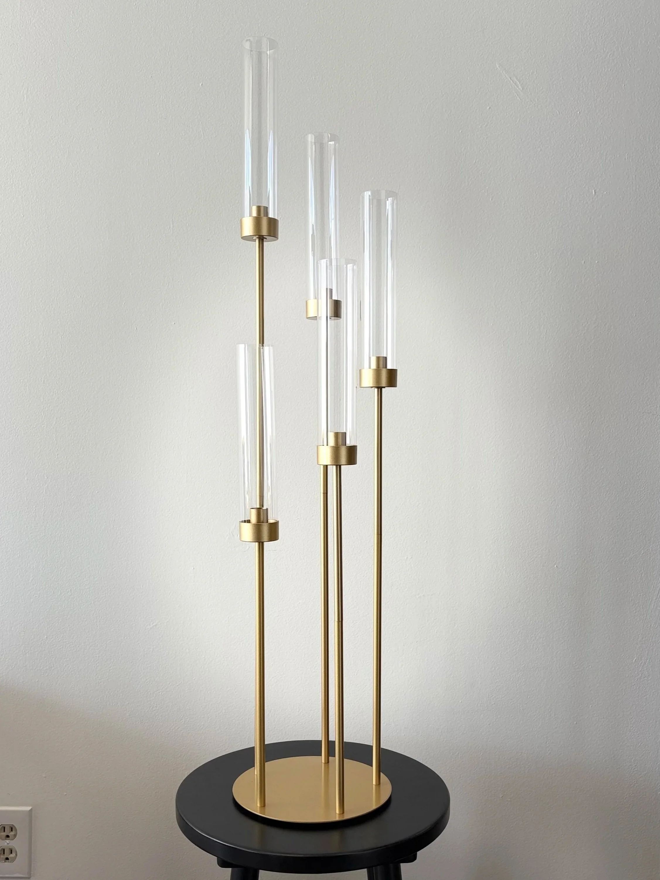 Gold Metal Candelabra $15.00 
must utilize LED tapers 