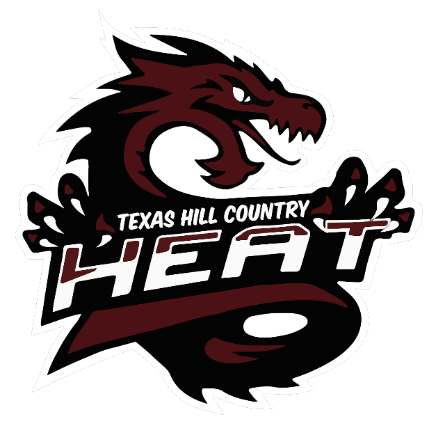 A logo featuring a fierce dragon head, with text 'Texas Hill Country Heat' in stylized letters.