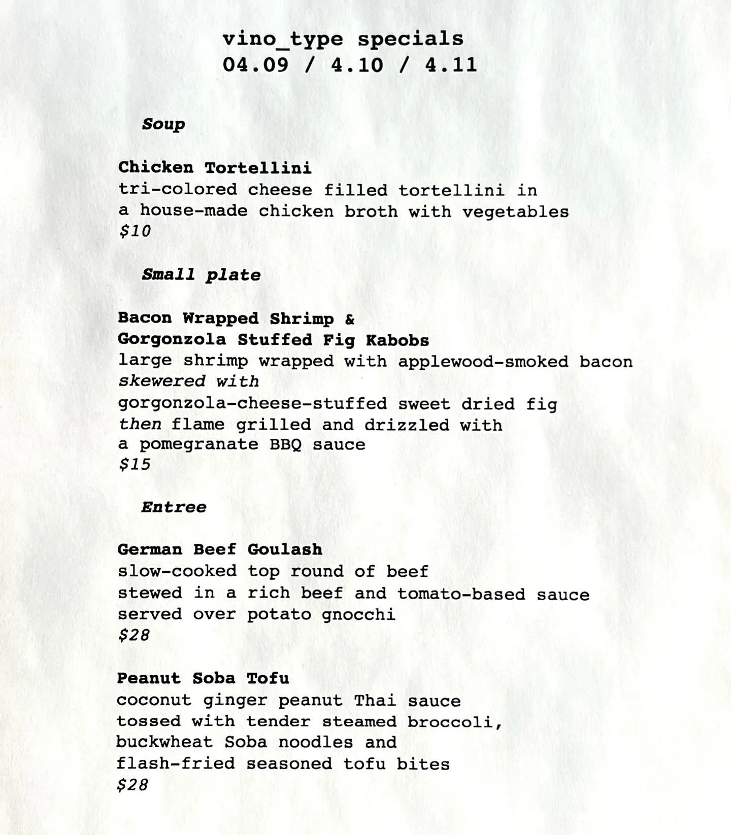 our weekend specials roll out tomorrow beginning at noon! don&rsquo;t forget, we&rsquo;re serving food all day every thursday, friday, and saturday! #wineandfood in #chesterland is the best!