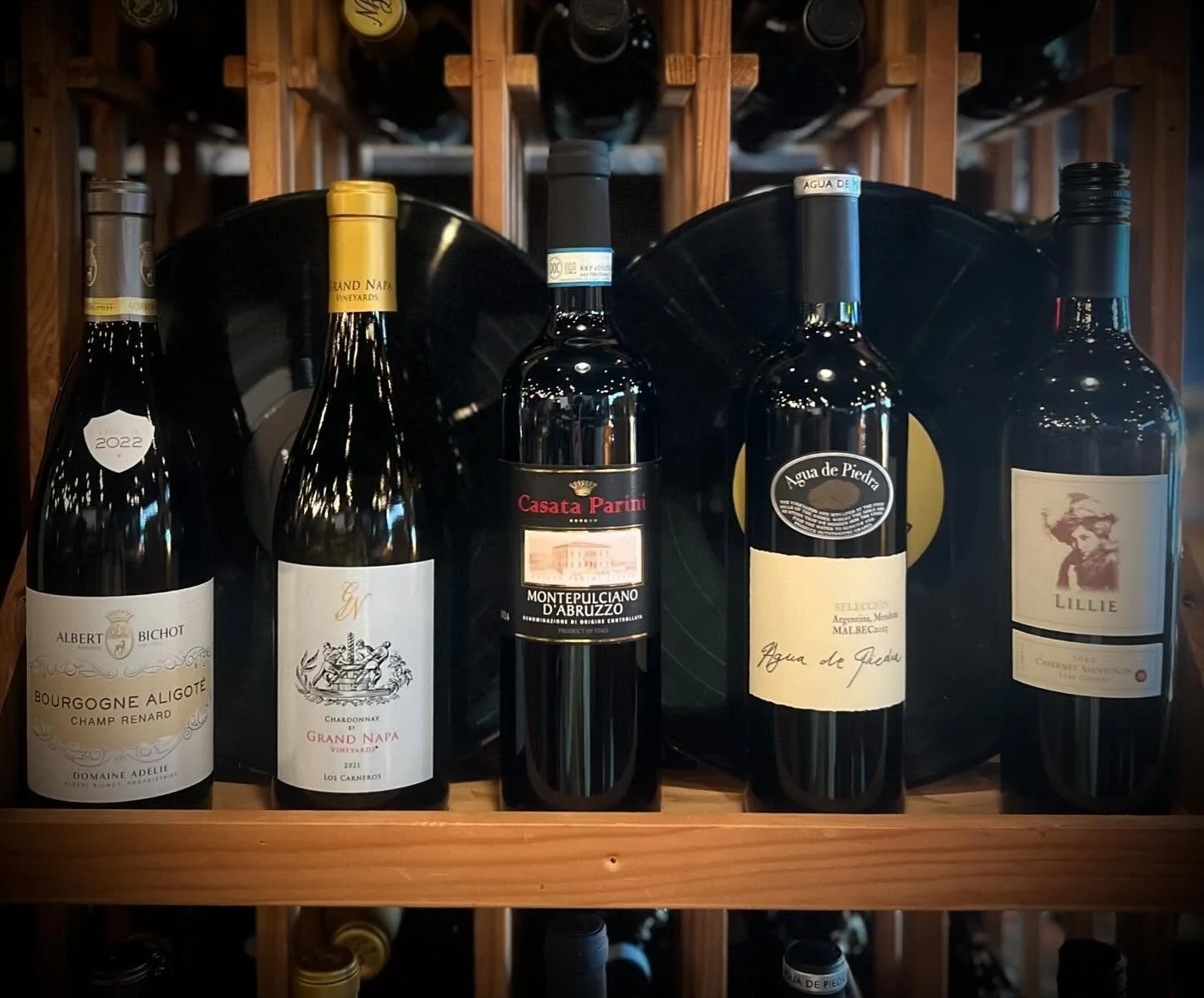 tonight: our beloved Barbtender returns to host another BYOVinyl night! from 4:00-9:00, you can try these five fabulous wines for just $15, and we&rsquo;ll play the records you bring! 

plus, this week we&rsquo;re doing some Rock Trivia at 7:00! if y