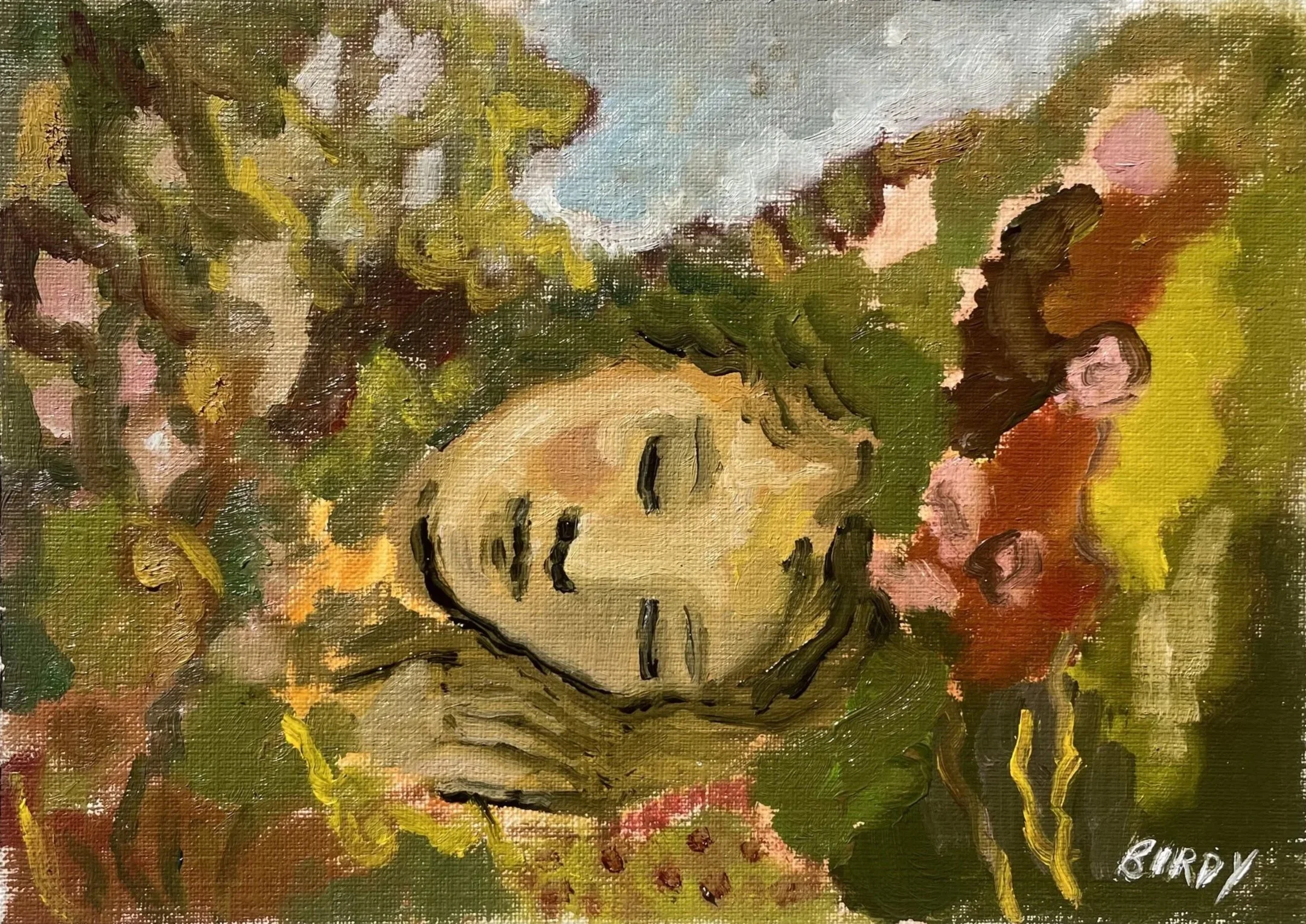 "Hibernating Beneath the Blanket of Earth" | Oil on linen paper