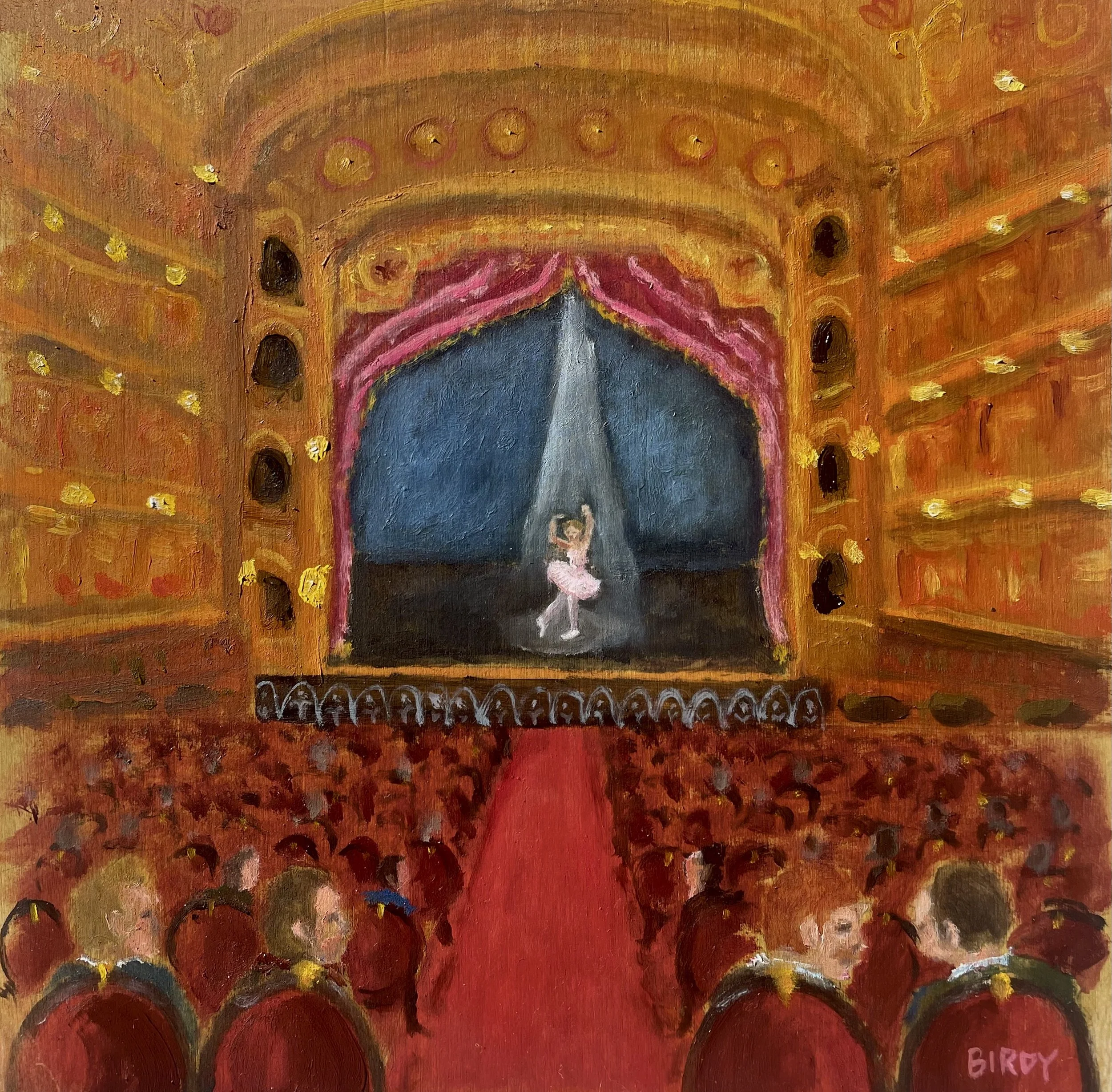 "To Perform" | Oil on wood panel, 8x8"