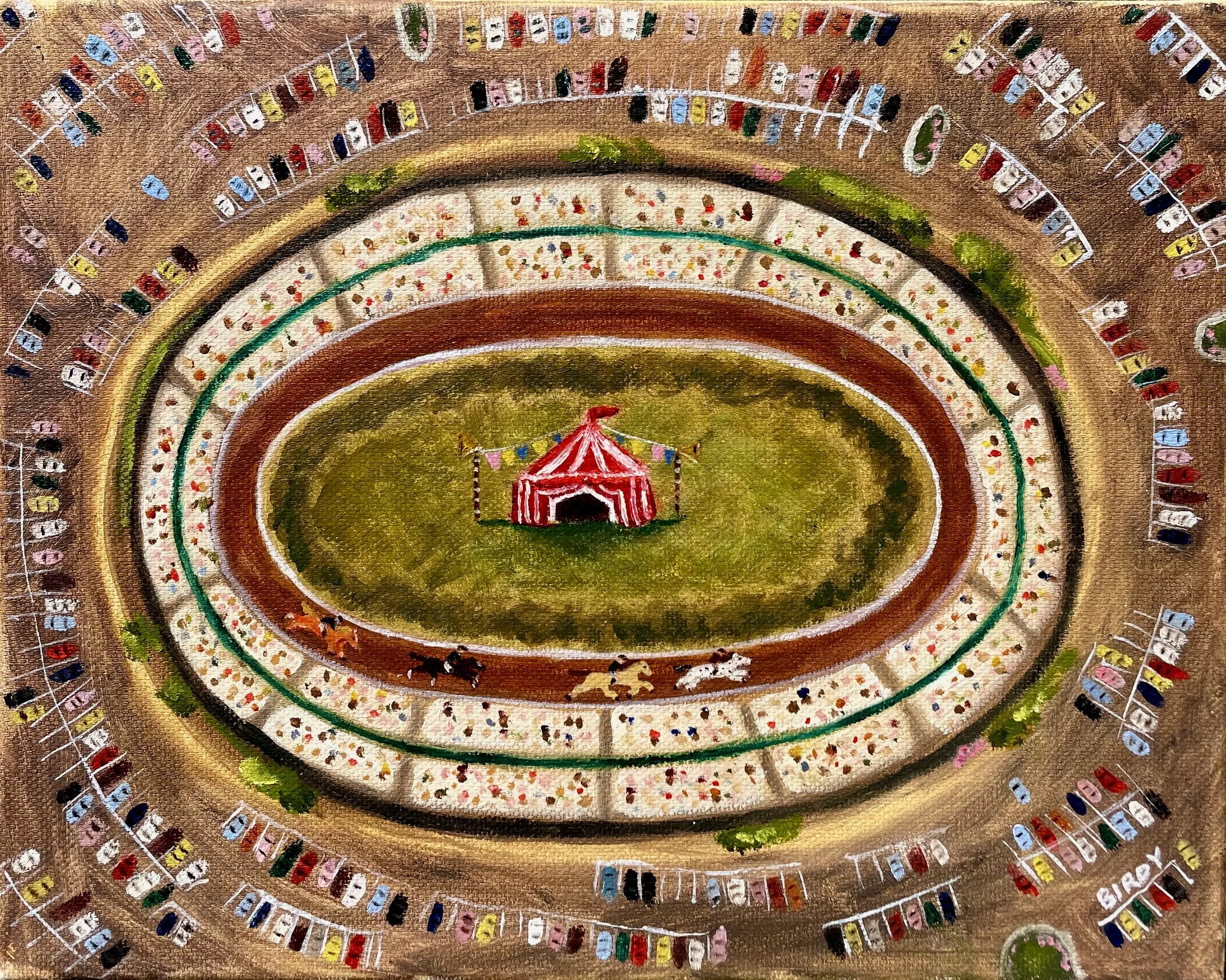 "We're All Betting on the Race" | Oil on canvas, 30x24 cm