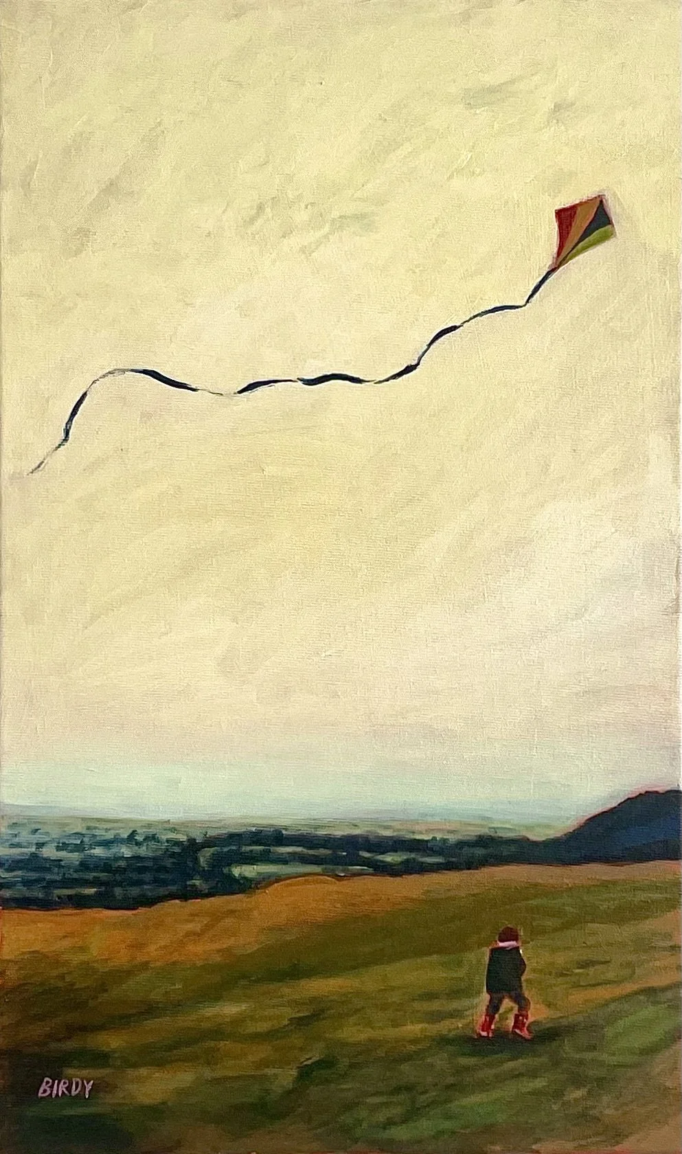 "Too Bright to Look Up, Too Windy to Look Down" | Acrylic on canvas 
30x50 cm