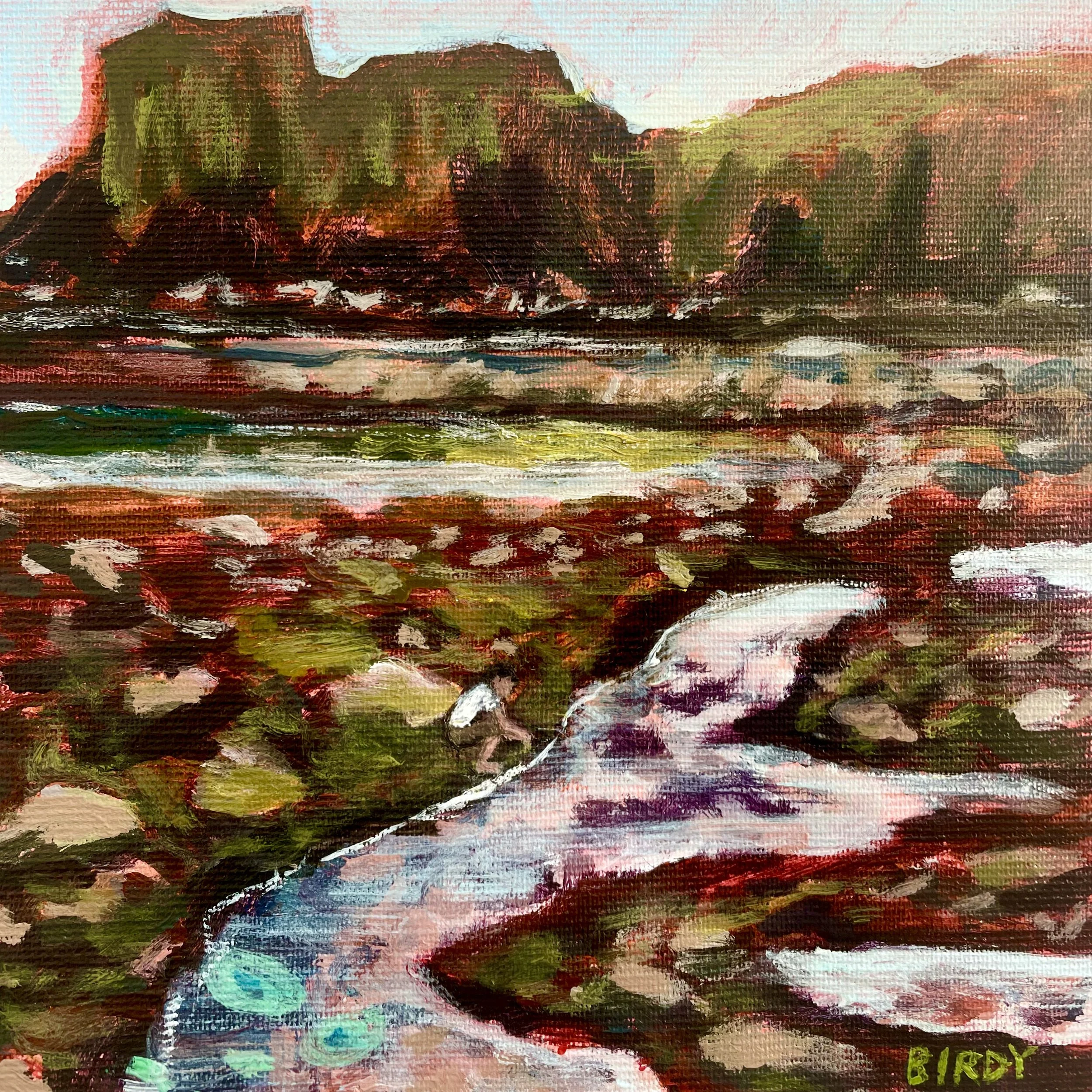 "Treasure Hunting in the Tide Pools" |
Acrylic on canvas 
20x20 cm