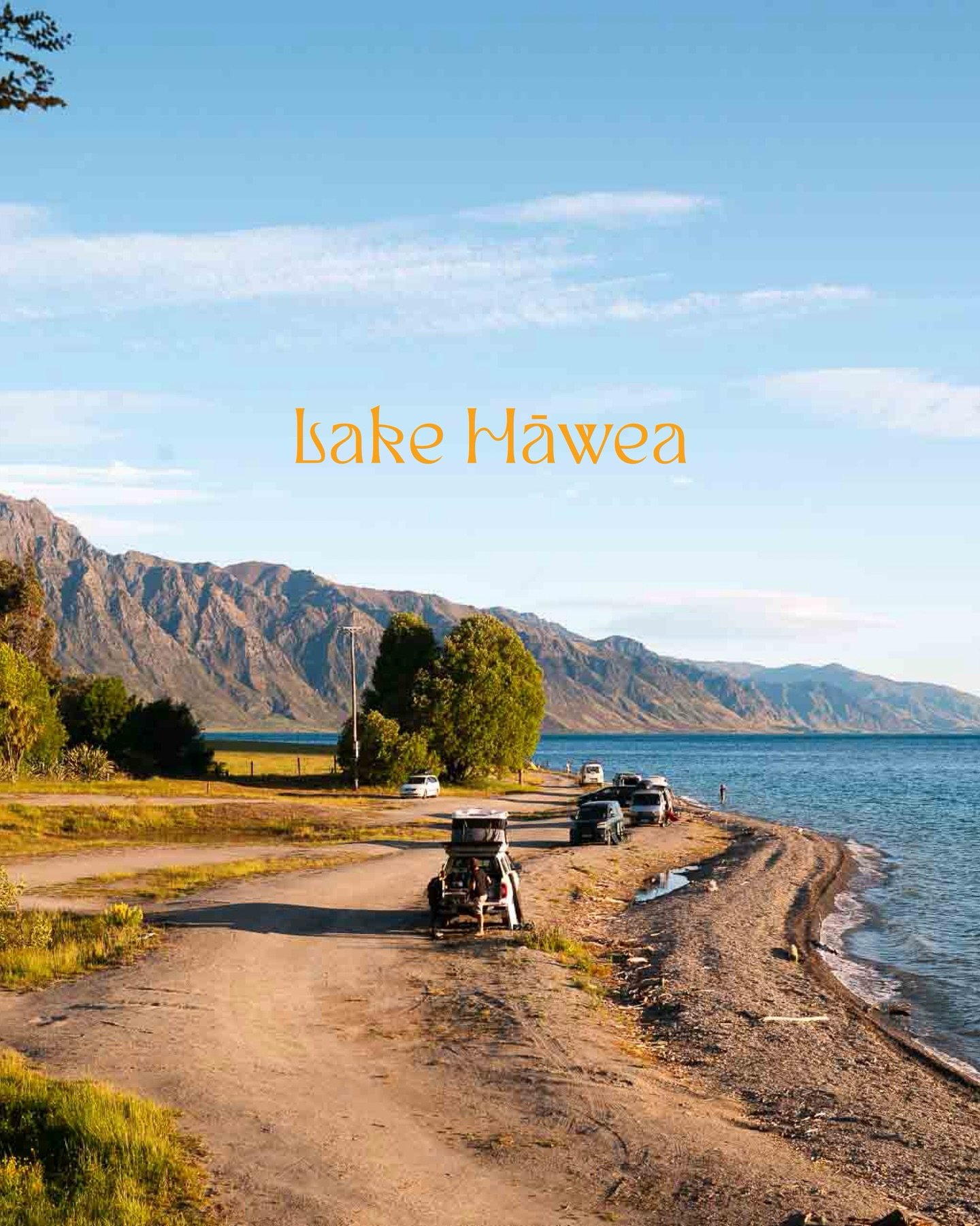 An ode to one of my fave campsites in New Zealand&rsquo;s South Island. 

Lake Hāwea has it all - peaceful views, friendly neighbors, and proximity to Wānaka. 

We ended up spending two nights here. 

The lake was surrounded by beautiful lush rolling