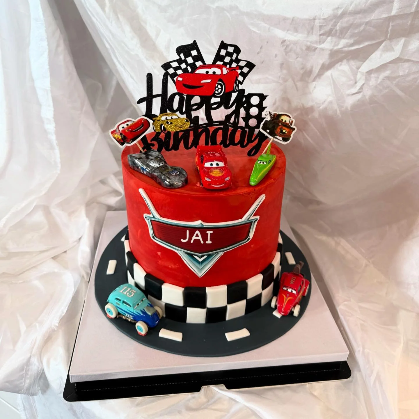 🏁Custom Cars Cake 🏁

8inch 3 layer vanilla, strawberry &amp; chocolate 

🏁 Order now - link in bio🏁

#deliciousnessbakery #carscake #cake #carsparty #carsofinstagram #disneycarscake #houstonbaker #cakesofhouston #baker #homebakery #cakeofinstagra