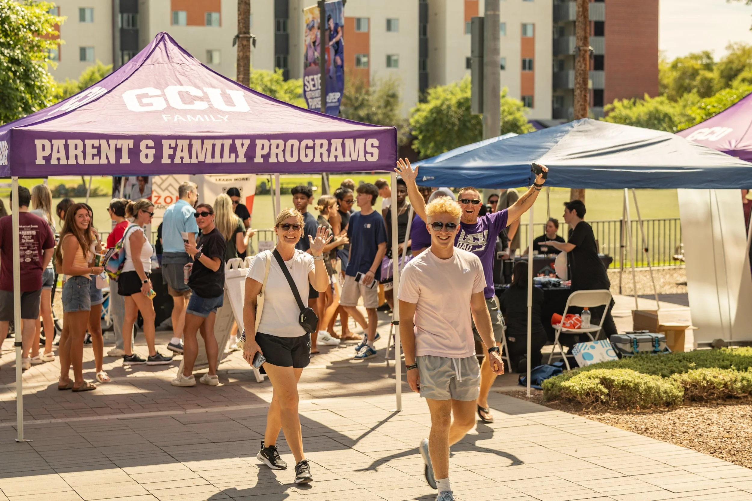 Pop-Ups tents during Welcome Week at Grand Canyon University.