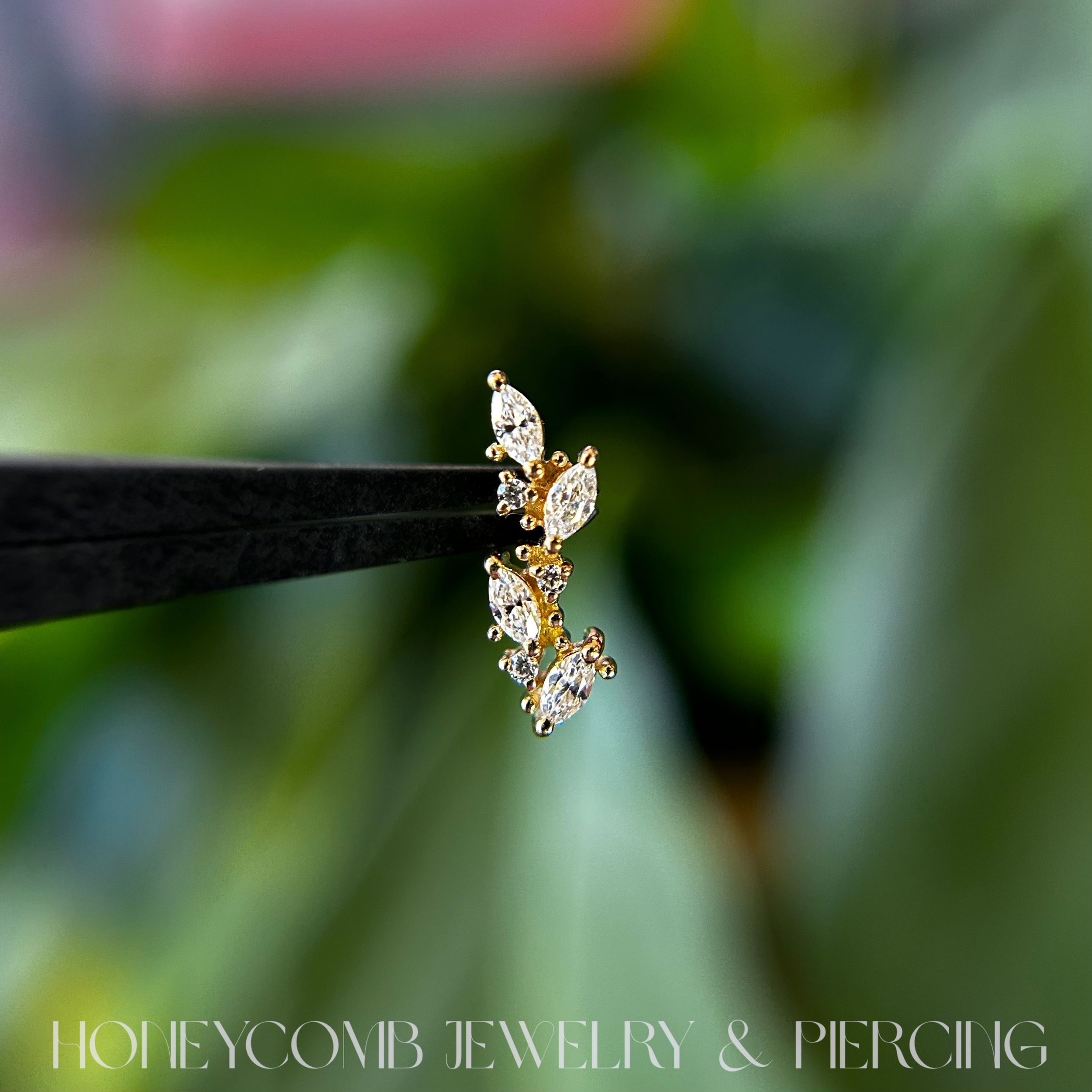 14k Yellow Gold 'Andreia' with CZ - Junipurr Jewelry