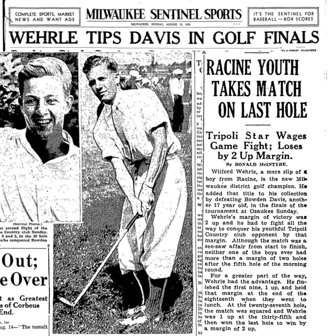 🏆 Wilford Wehrle: A Golfing Legend 🏆

Meet Wilford Wehrle, At just 17 years old, he clinched his first MDGA Championship in 1932. He added to these titles and was a three-time MDGA Champion in 1932, 1935, and 1942. Wehrle defeated notable opponents