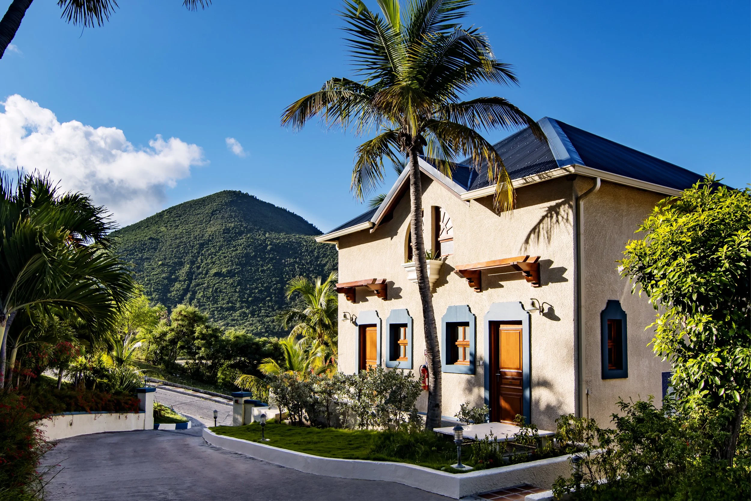 Beach house in the mountains somewhere tropical 