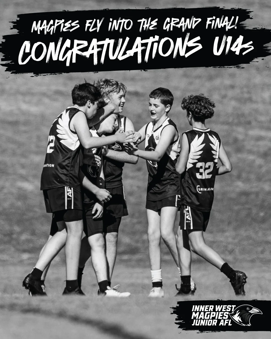 The Inner West Magpie Juniors Family would like to extend a huge congratulations to our U14s. Their gutsy win against Cronulla today secures their spot in the grand final in two weeks. Well done, boys &mdash; we'll be cheering you on!